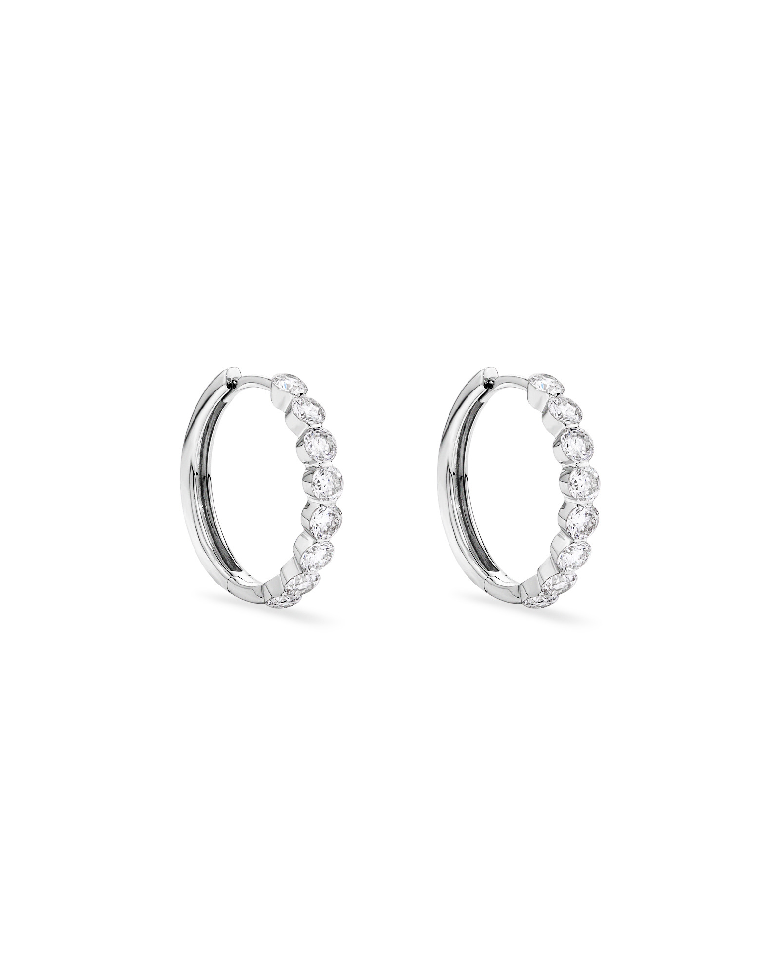 1.60 Carat TW Laboratory-Grown Diamond Hoop Earrings Set in 10kt White Gold