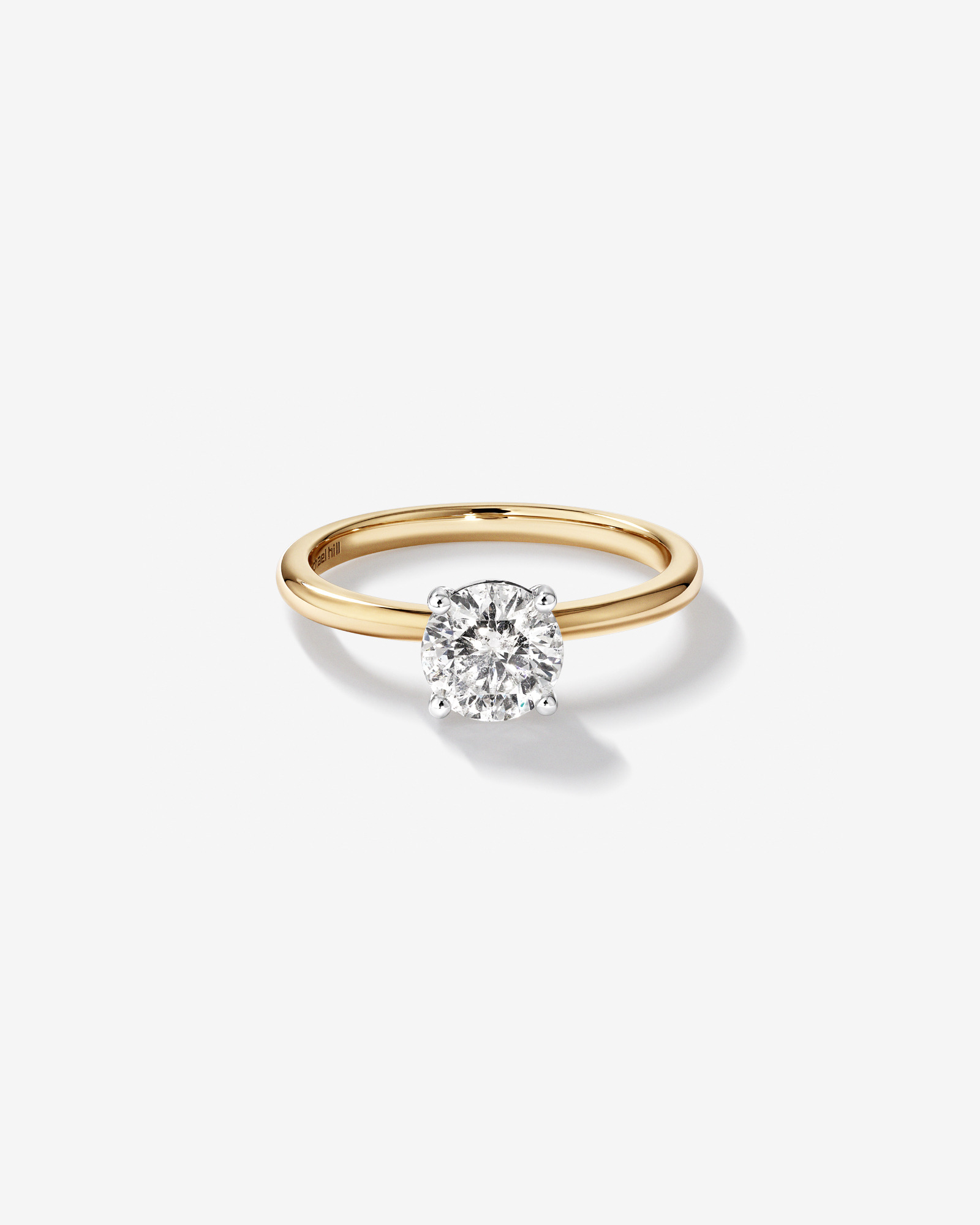 1.00 Carat TW Round Brilliant Diamond Solitaire Engagement Ring in 14kt White and Yellow Gold