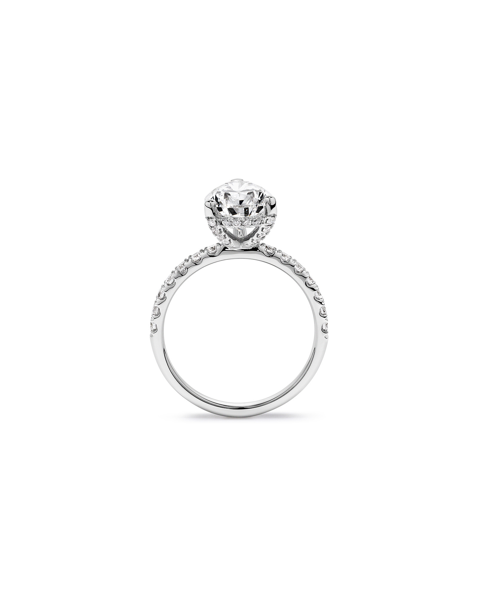 3.50 Carat TW Pear Cut Laboratory-Grown Diamond Engagement Ring 18kt White Gold