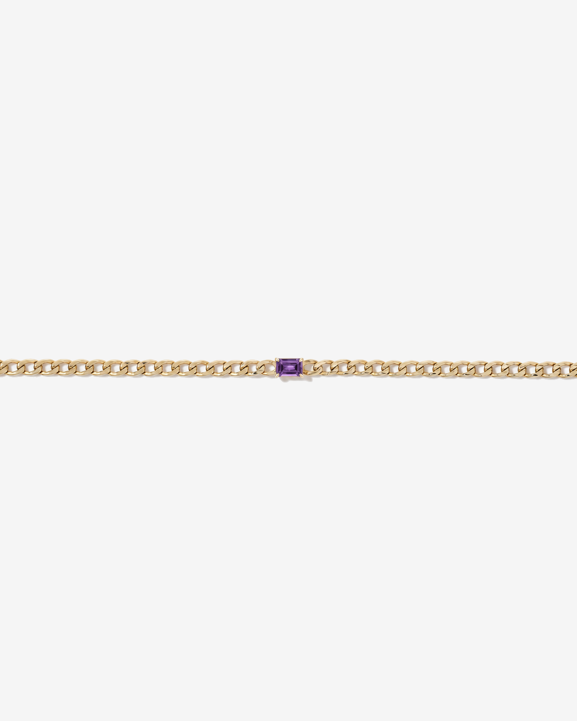 Amethyst Curb Link Bracelet in 10kt Yellow Gold