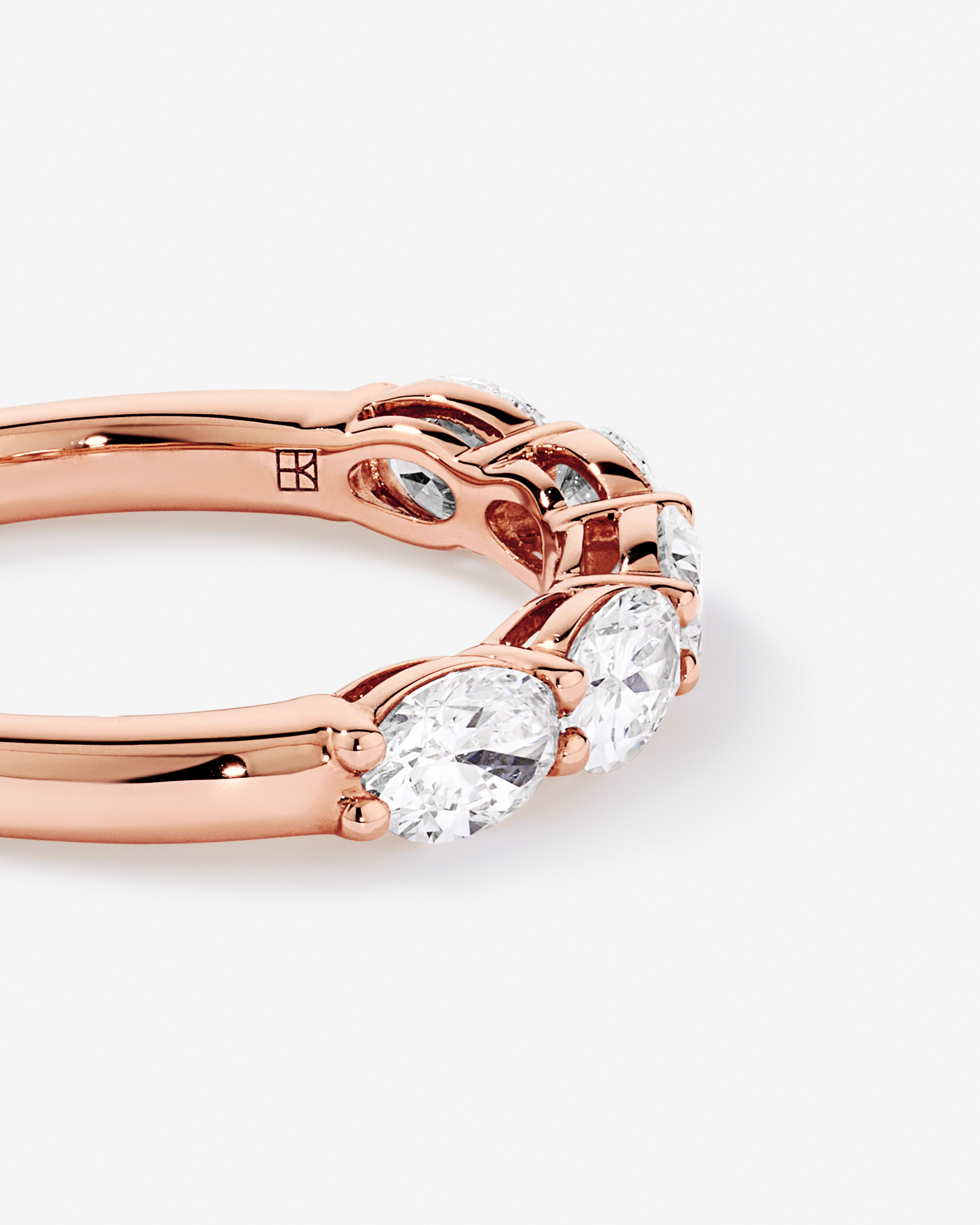 1.25 Carat TW East-West Oval Laboratory-Grown Diamond Wedding Ring 14kt Rose Gold