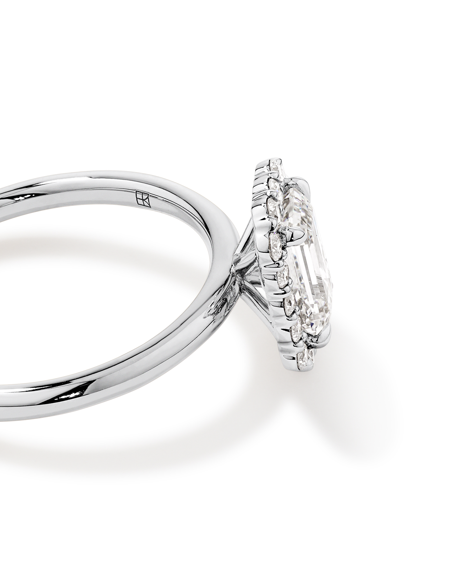 1.46 Carat TW Emerald Cut Laboratory-Grown Diamond Halo Engagement Ring in 14kt Yellow and White Gold