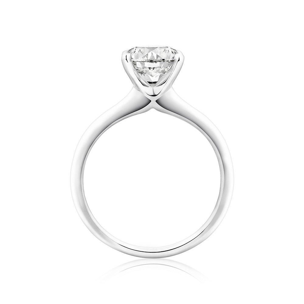 Certified Solitaire Engagement Ring with 2.00 Carat TW Diamond in 14kt White Gold