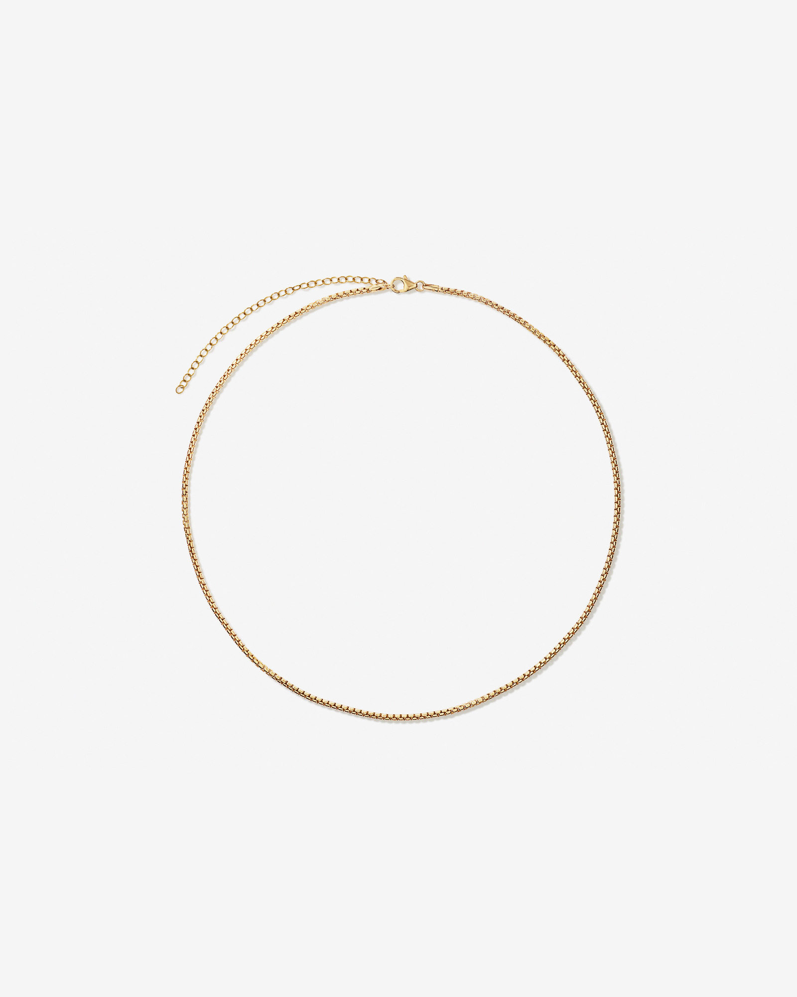 60cm (24") 2.5mm Wide Round Box Chain in 18kt Gold Vermeil