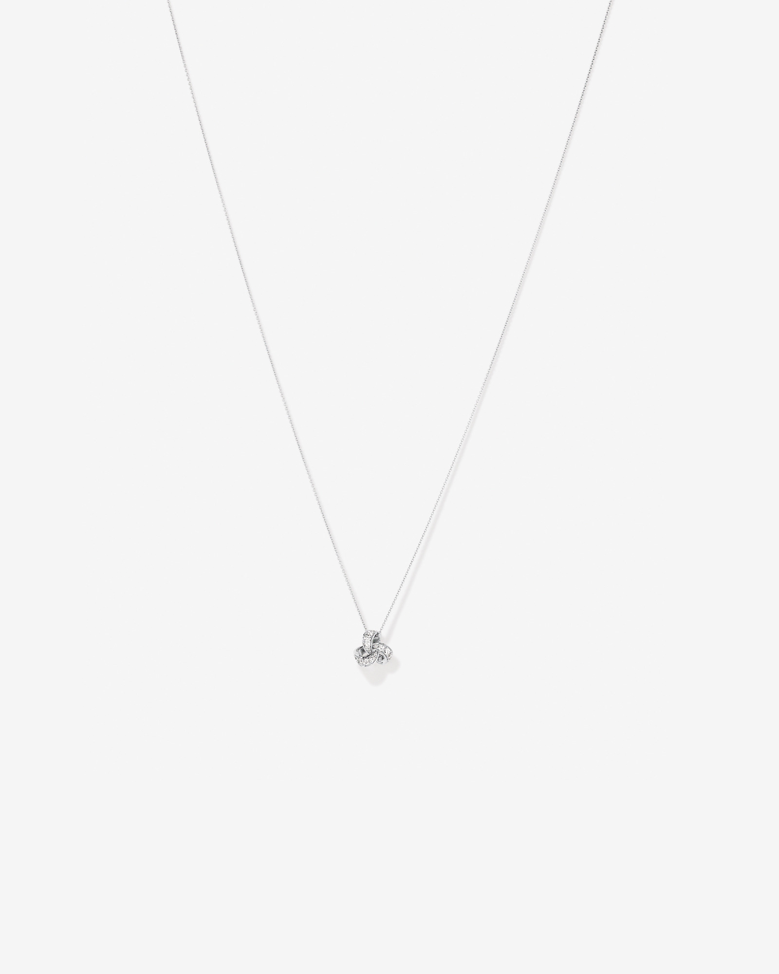 Collier Pendentif Nœud En Zircon Cubique En Argent Sterling