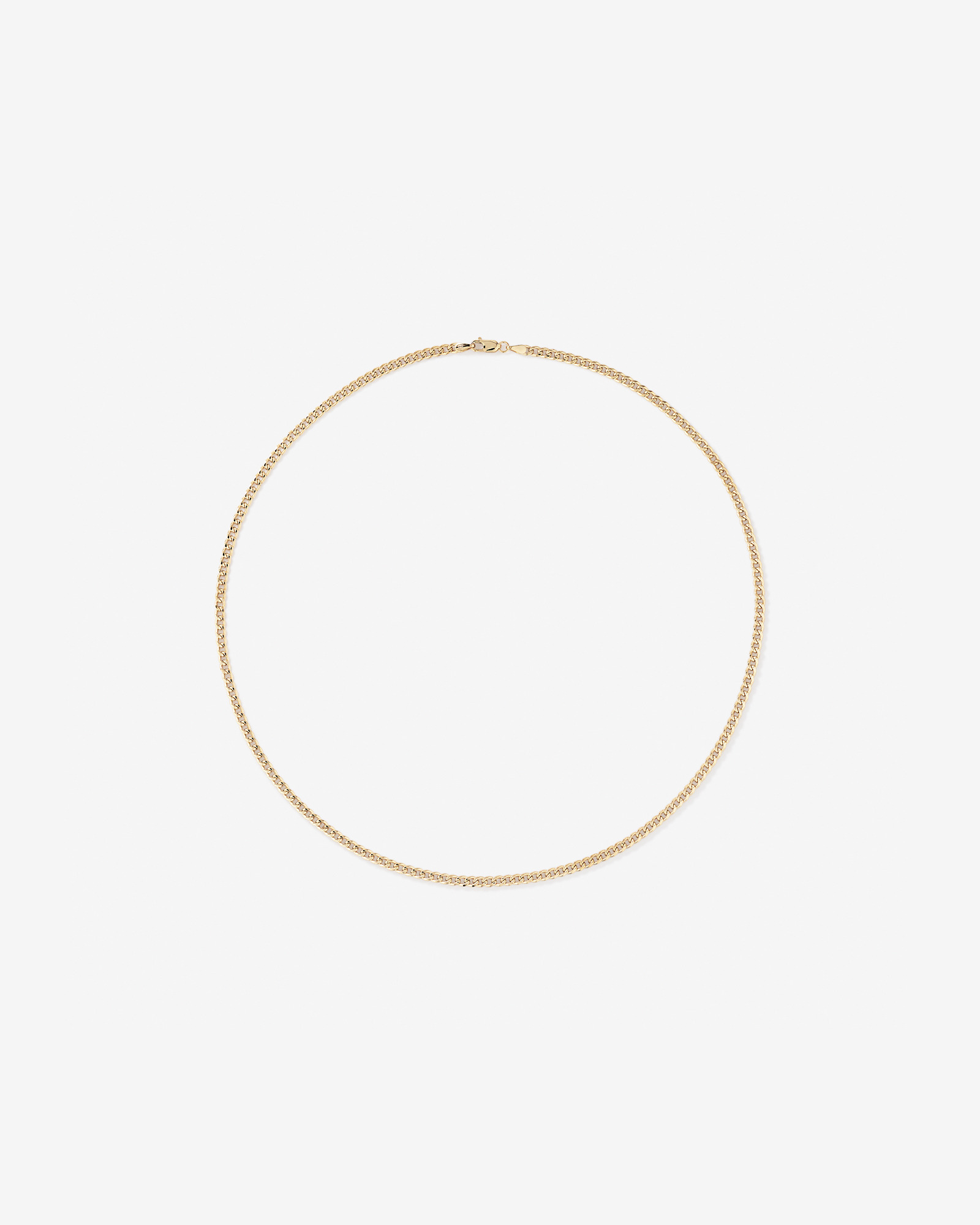 45cm (17") 2.8mm Width Semi Solid Miami Curb Chain in 10kt Yellow Gold