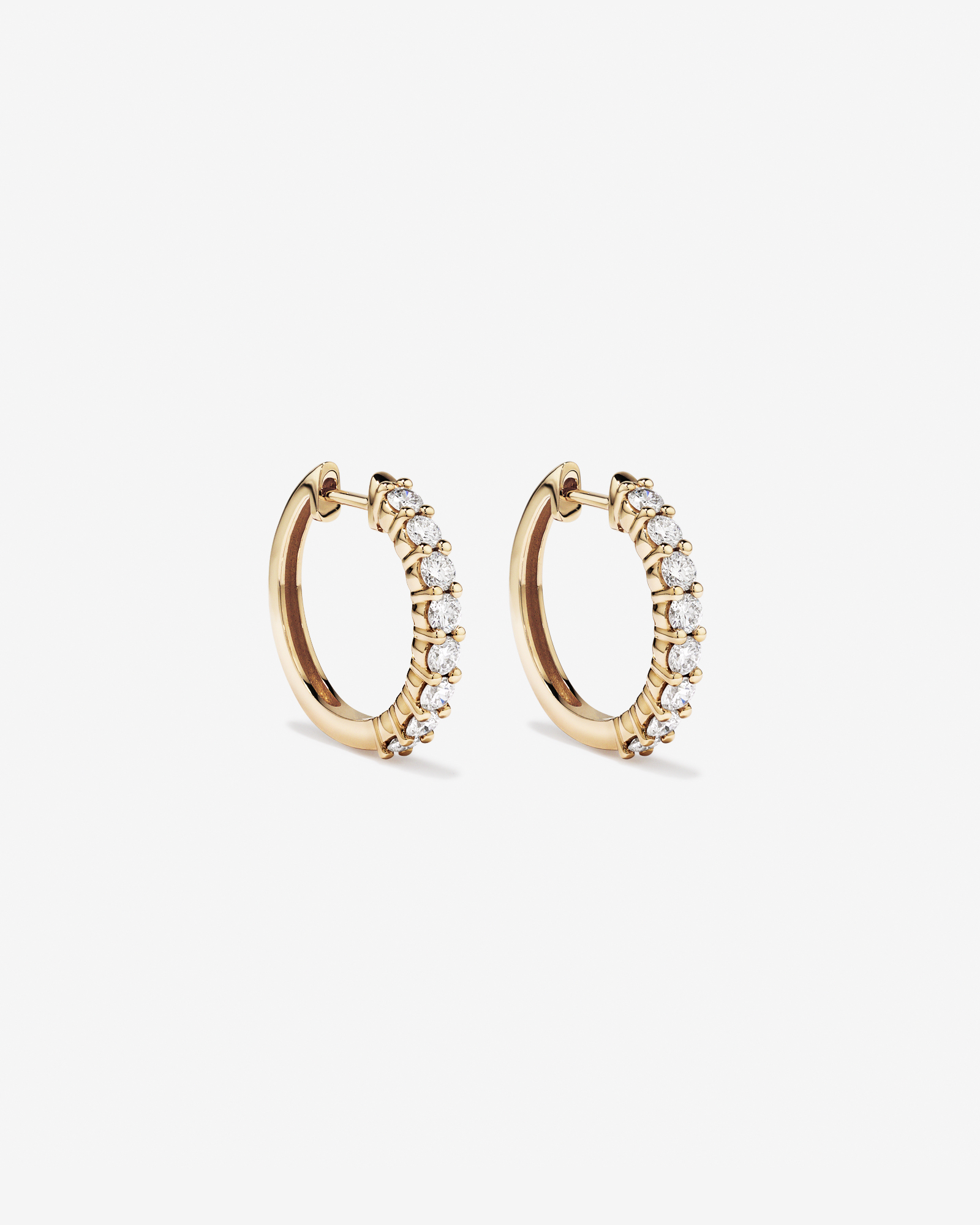1.00 Carat TW Laboratory-Grown Diamond Hoop Huggie Earrings in 10kt Yellow Gold
