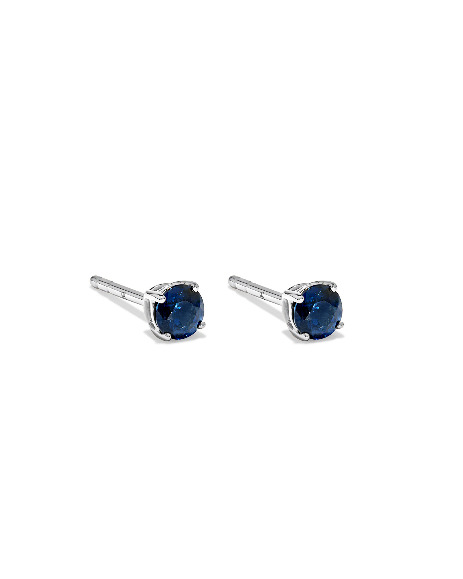 Australian Sapphire Round Stud Earrings in 10kt White Gold