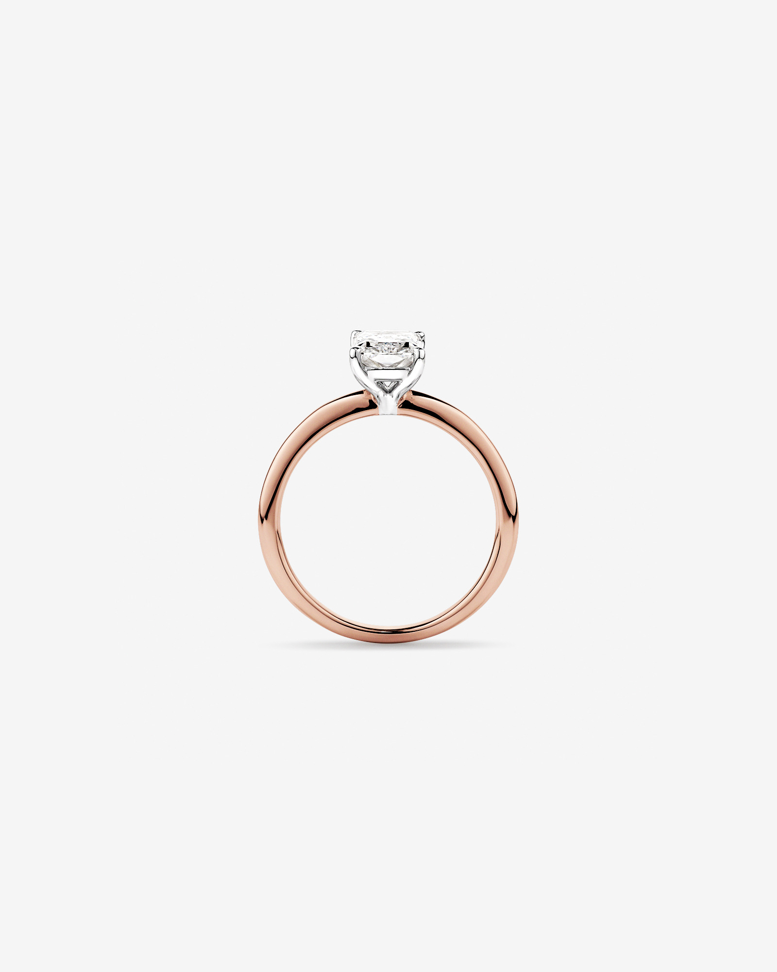 1.25 Carat TW Radiant Laboratory-Grown Diamond Solitaire Engagement Ring 14kt Rose and White Gold