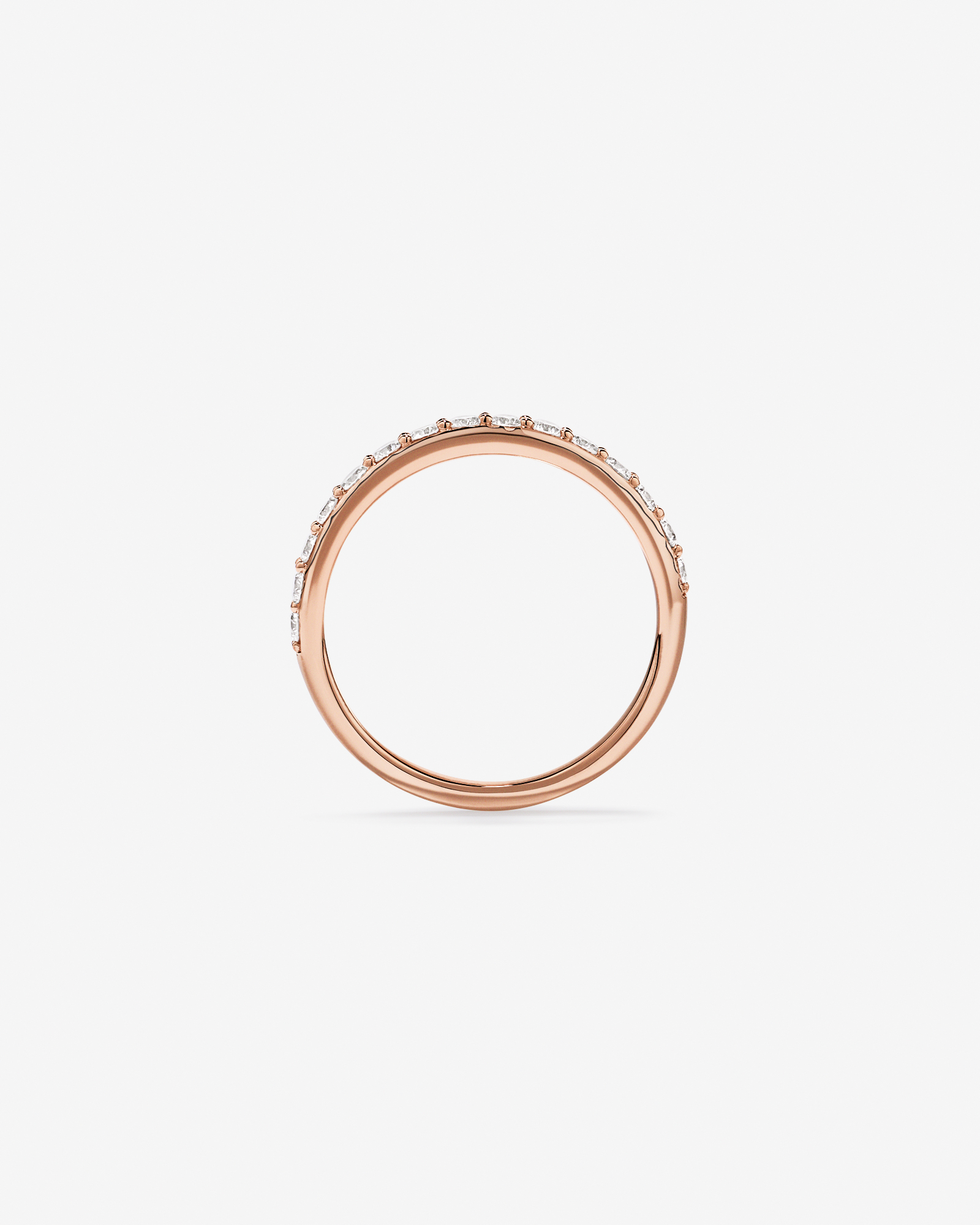 0.50TW Round Brilliant Laboratory-Grown Diamond Wedding Band 14kt Rose Gold