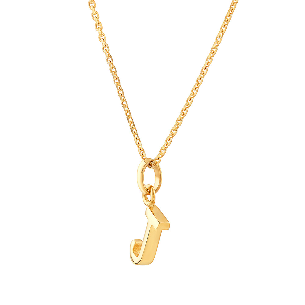 Pendentif « J » en or jaune 10 K