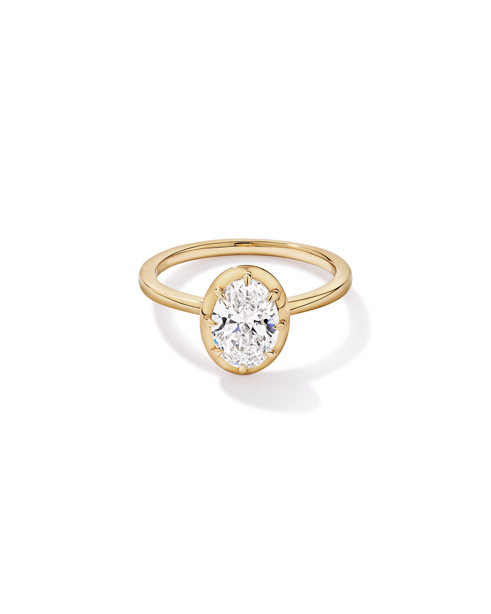 1.50TW Oval Laboratory-Grown Diamond Solitaire Ring 14kt Yellow Gold