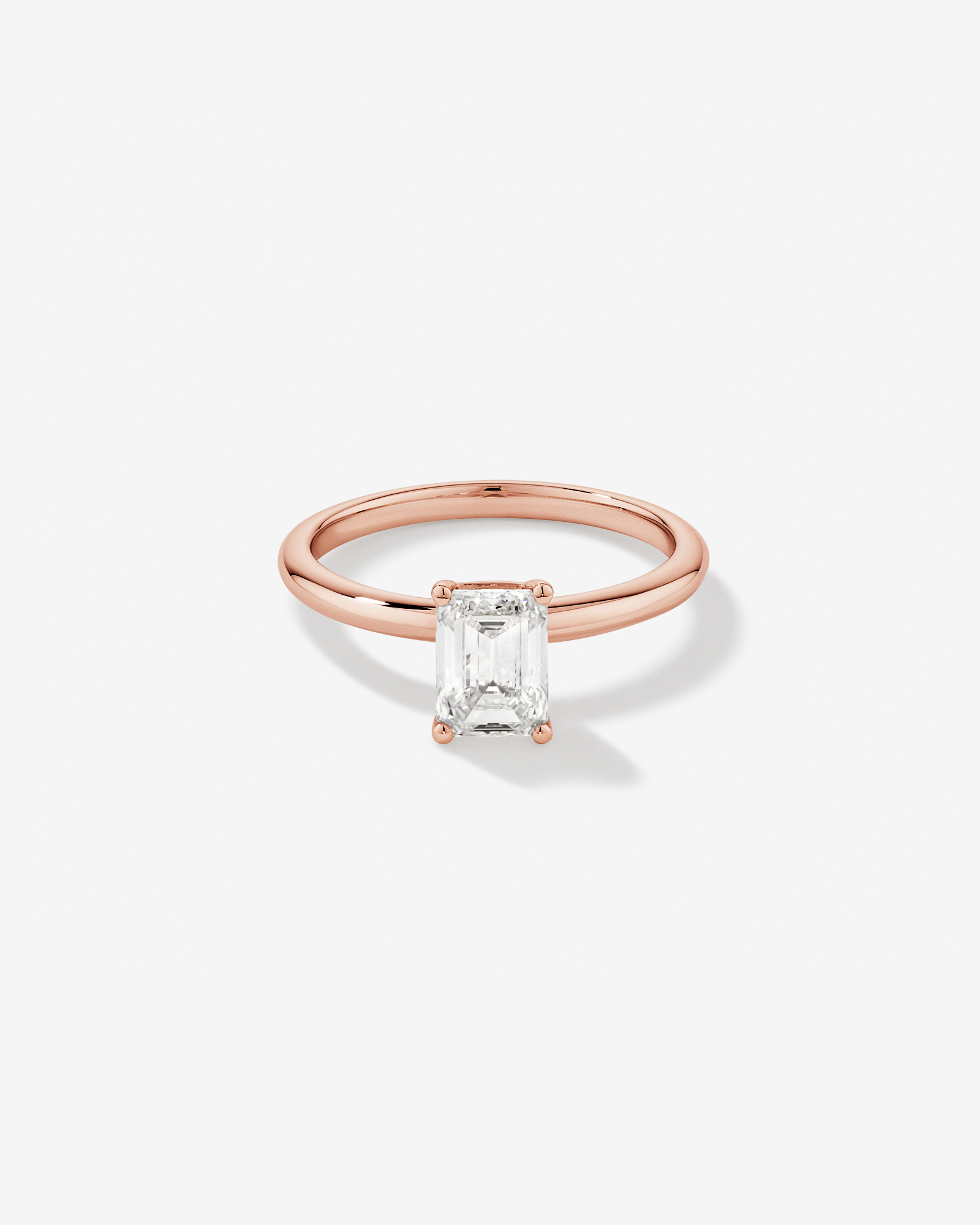 1.25 Carat TW Emerald Cut Laboratory-Grown Diamond Solitaire Engagement Ring In 14kt Rose Gold