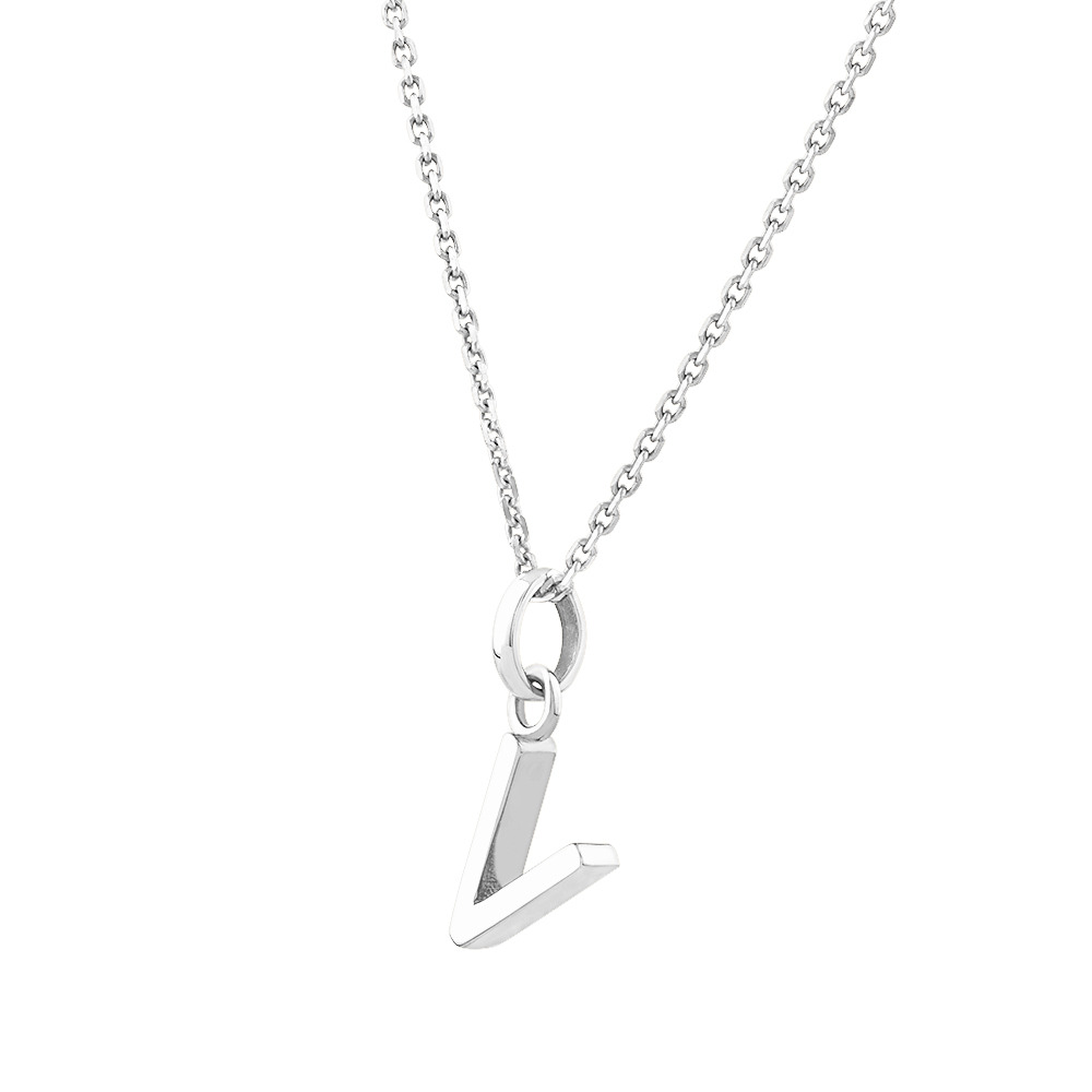 "V" Initial Pendant in Sterling Silver