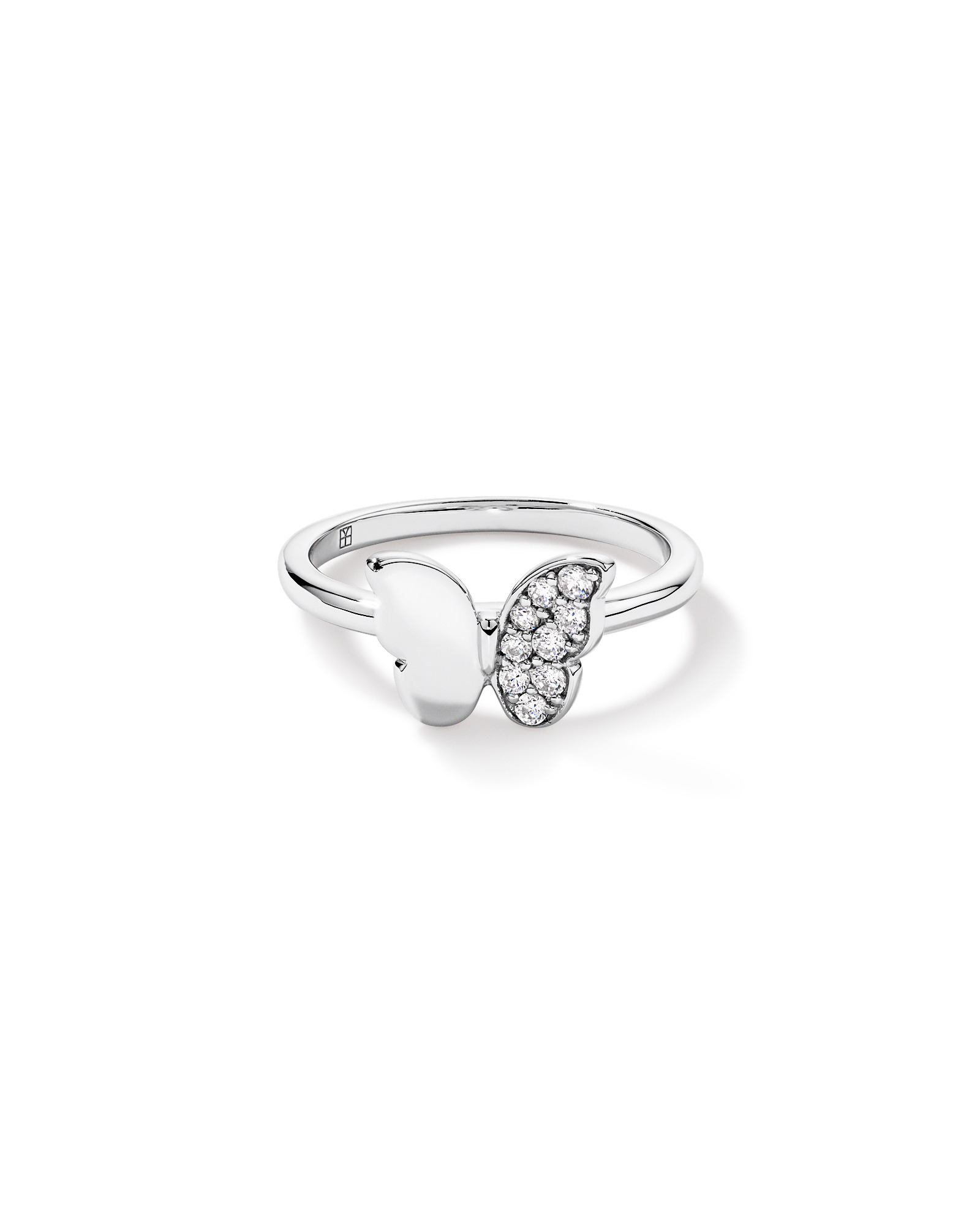 Butterfly Ring with Cubic Zirconia Sterling Silver