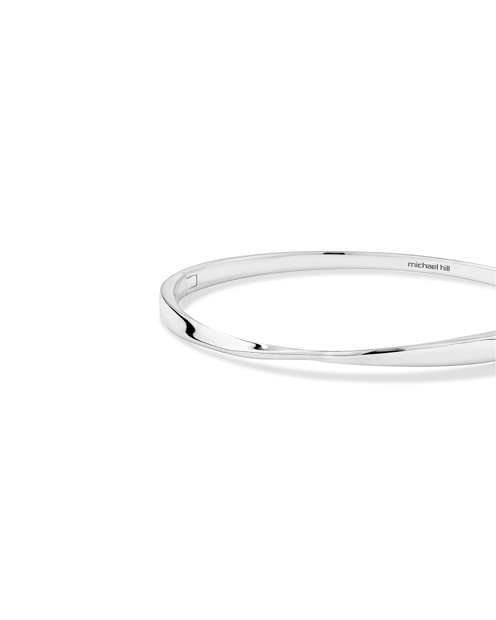 62mm Polished Oval Twist Bangle in Sterling Silver