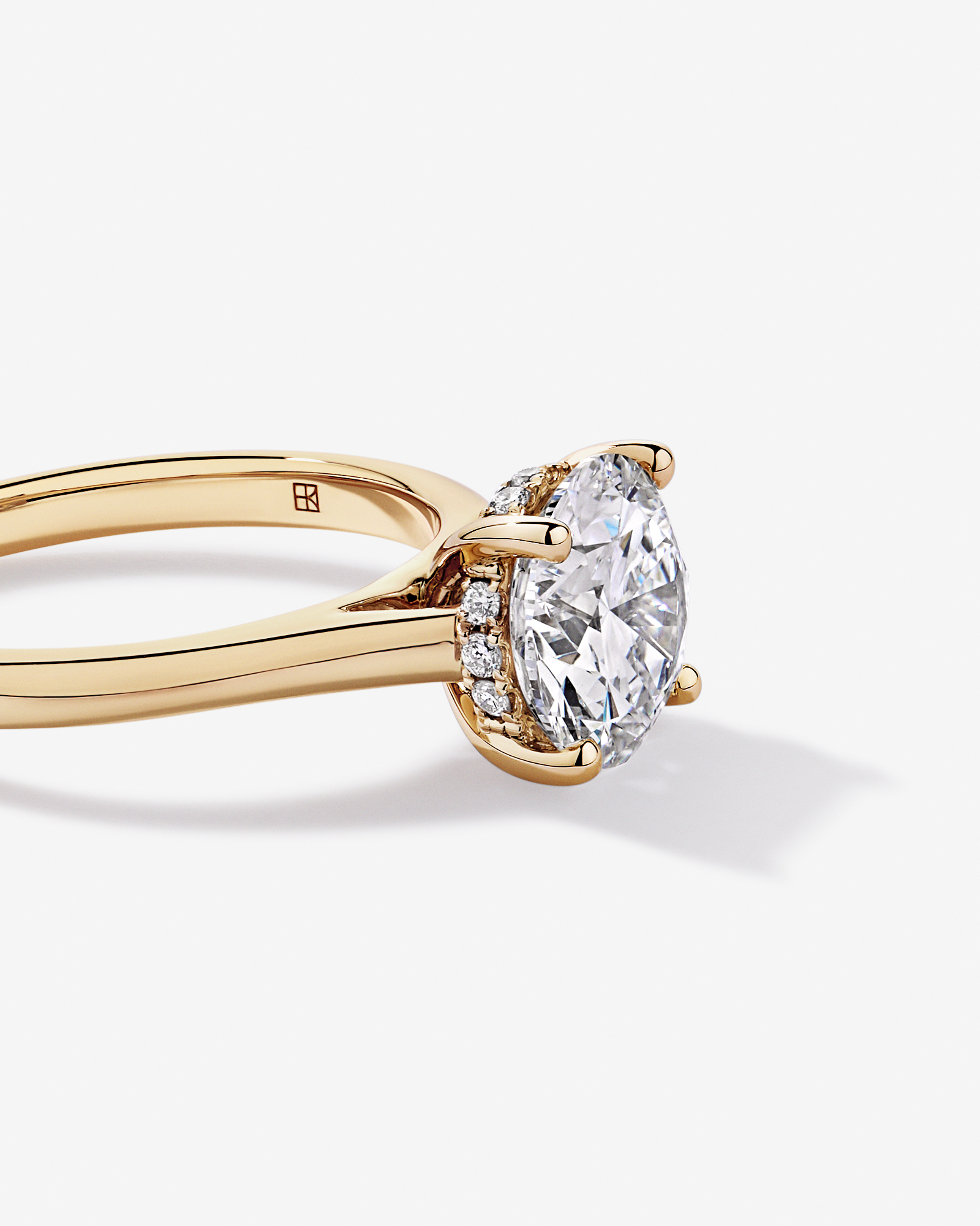 Bague solitaire en or jaune 14 carats sertie d'un diamant rond brillant de 2,32 carats, cultivé laboratoire