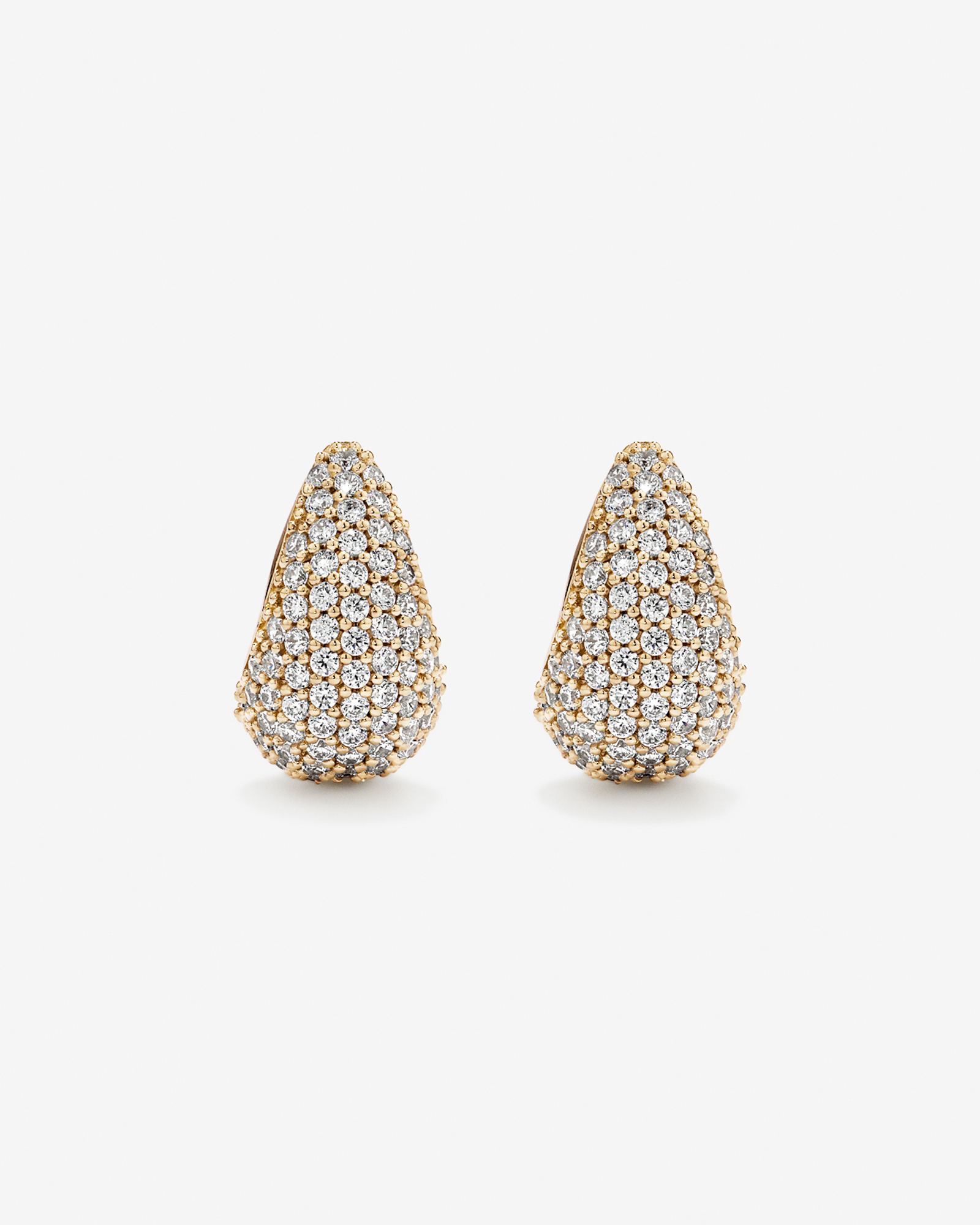 Pavé Tapered Cubic Zirconia Stud Earrings in 18kt Vermeil