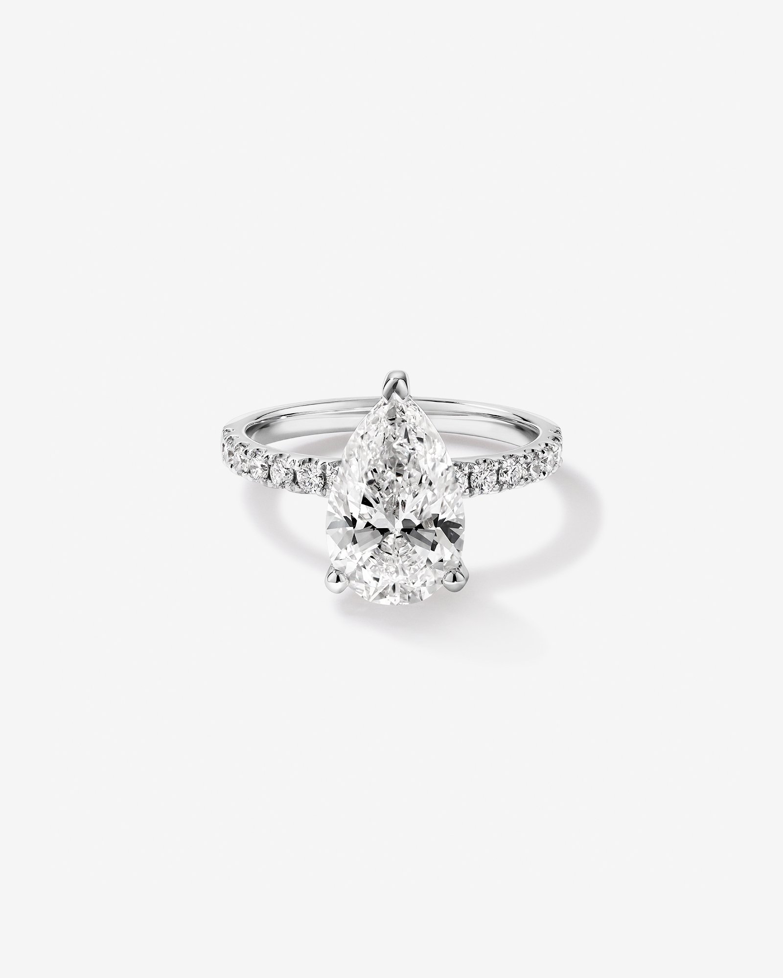 3.50 Carat TW Pear Cut Laboratory-Grown Diamond Engagement Ring 18kt White Gold