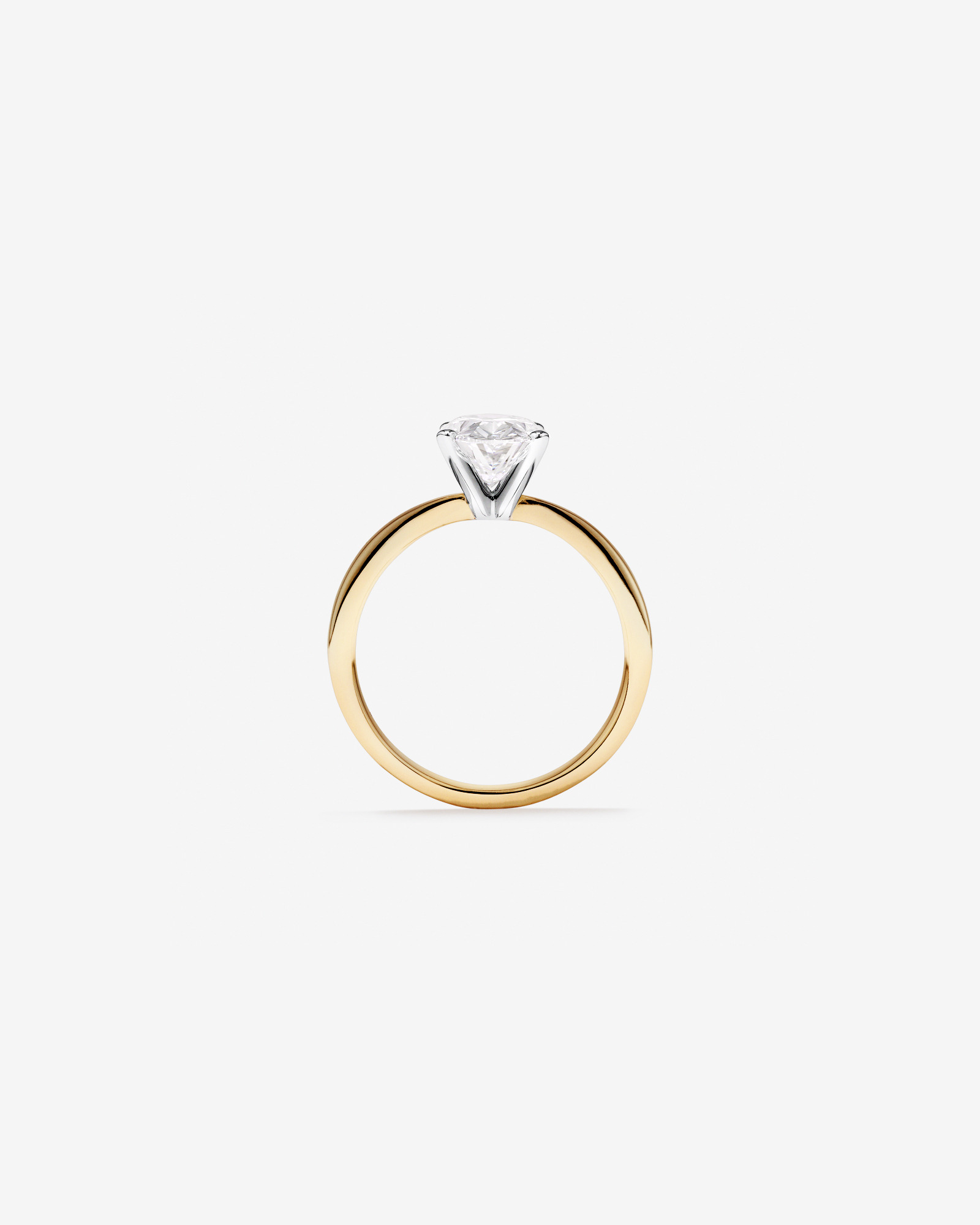 2.00 Carat TW Oval Cut Lab-Grown Diamond Solitaire Engagement Ring in 14kt Yellow and White Gold