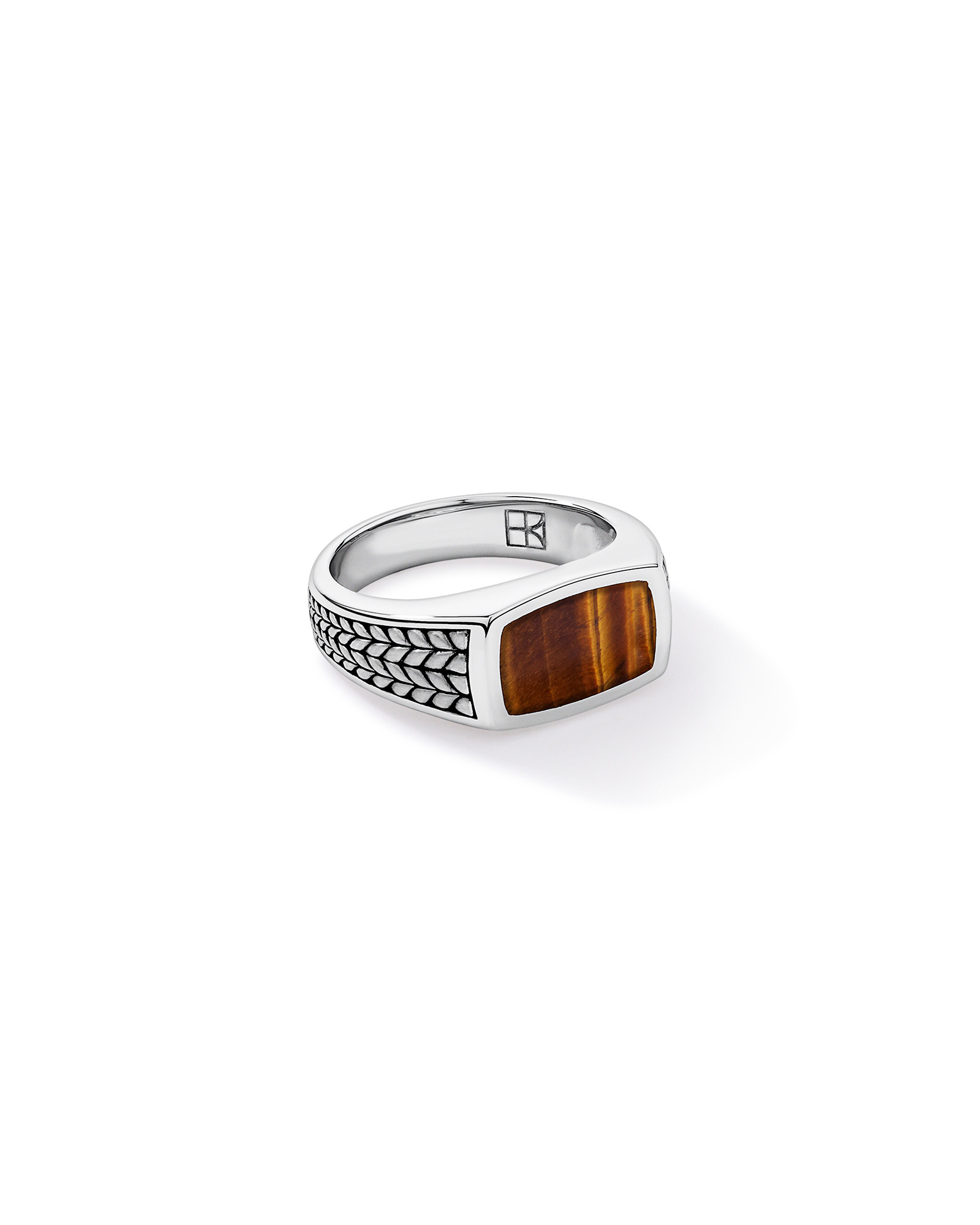 Tiger Eye Signet Ring in Sterling Silver