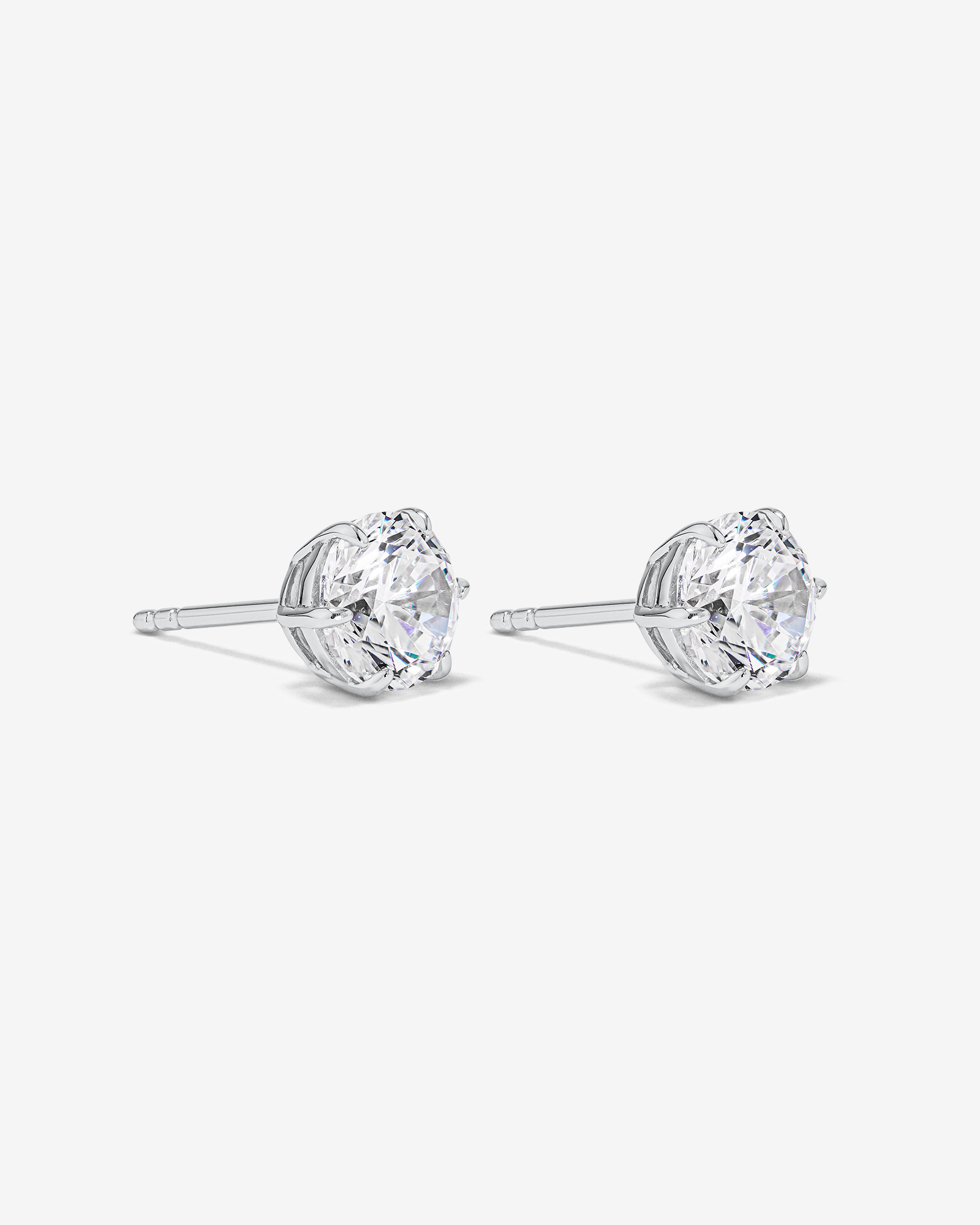 7.3mm Round Brilliant Cubic Zirconia Stud Earrings in Sterling Silver