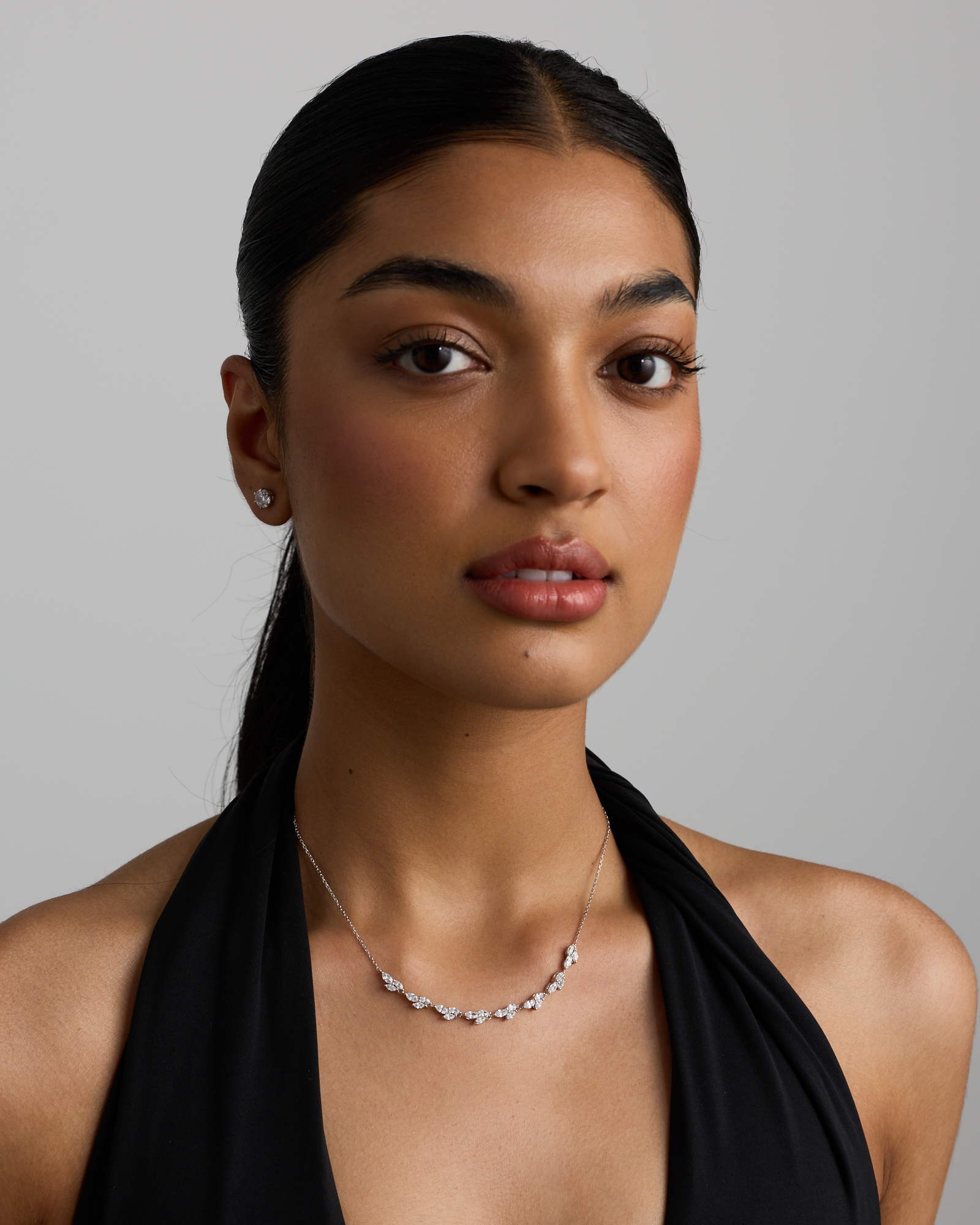 Cubic Zirconia Vine Necklace in Sterling Silver