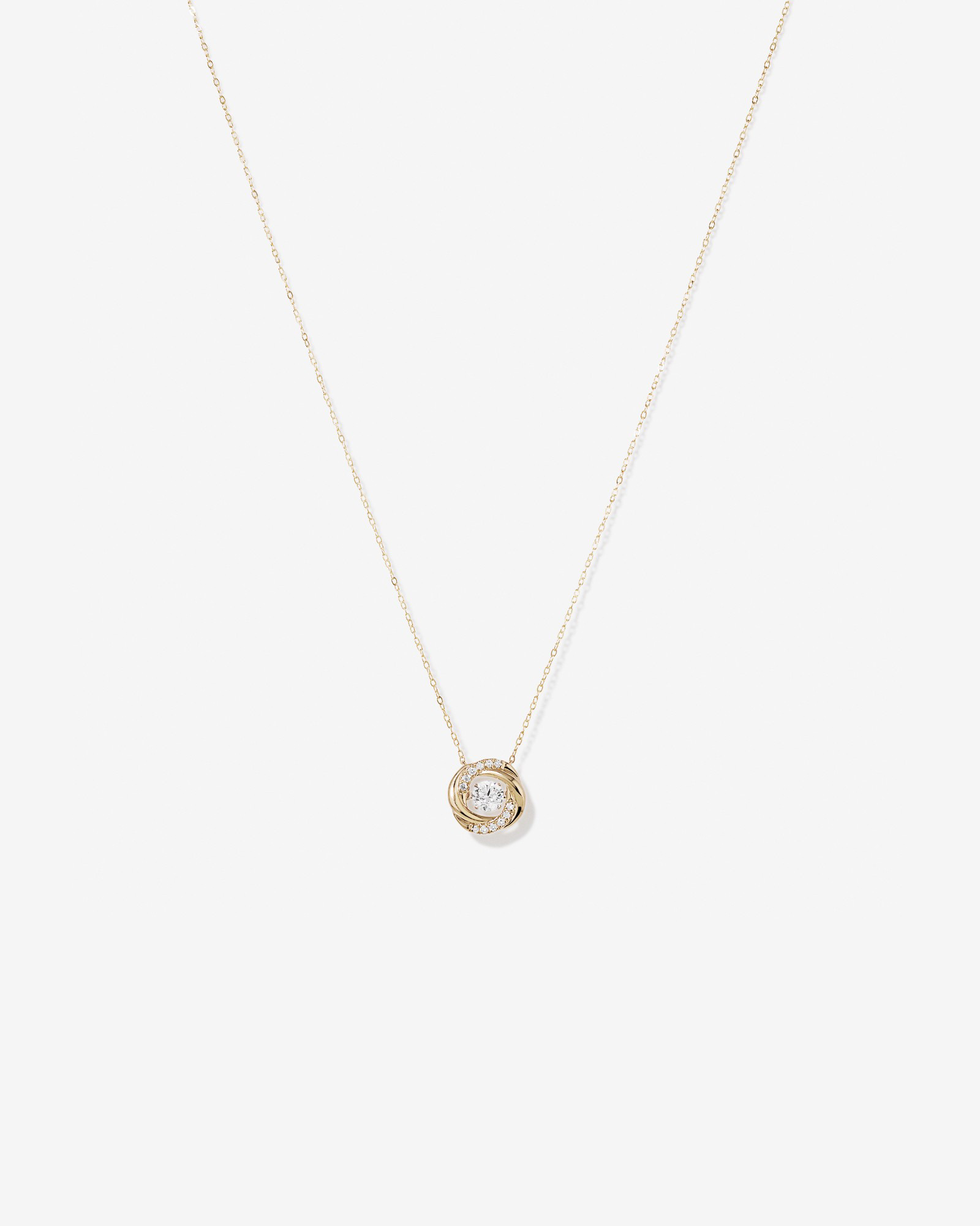Lume Lab Swirl Pendant with 0.60 Carat TW of Laboratory-Grown Diamonds in 10kt Yellow Gold