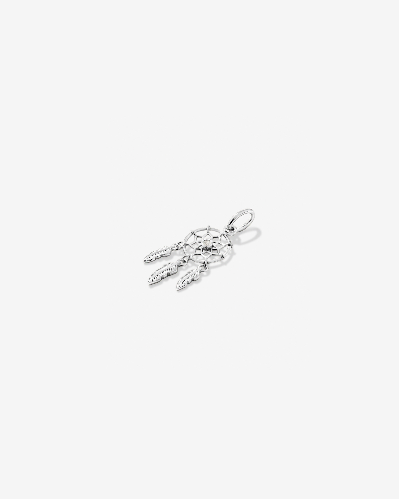Dream Catcher Pendant in Sterling Silver with Cubic Zirconia