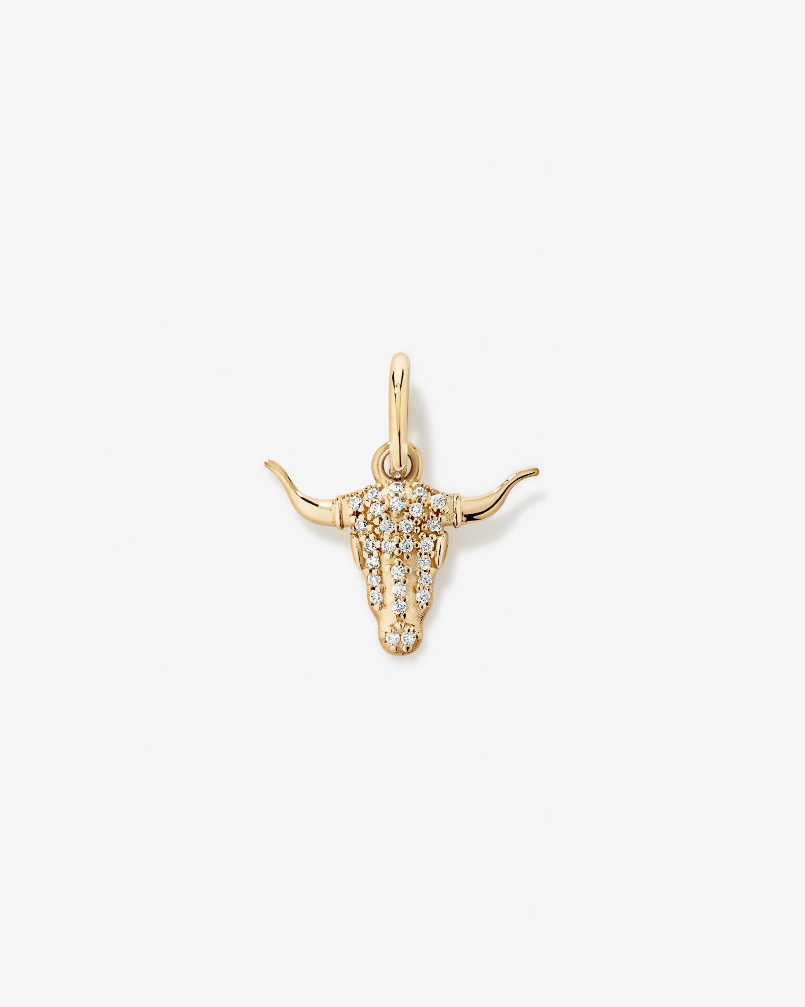 Bull Head Pendant in 18kt Vermeil with Cubic Zirconia