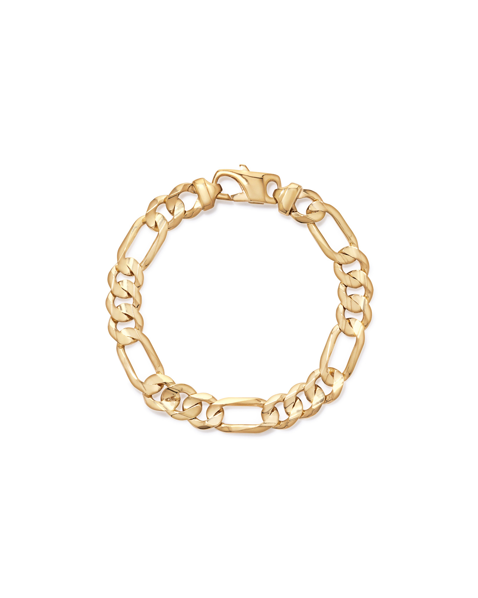 21cm (9") Figaro Chain Bracelet in 18kt Vermeil