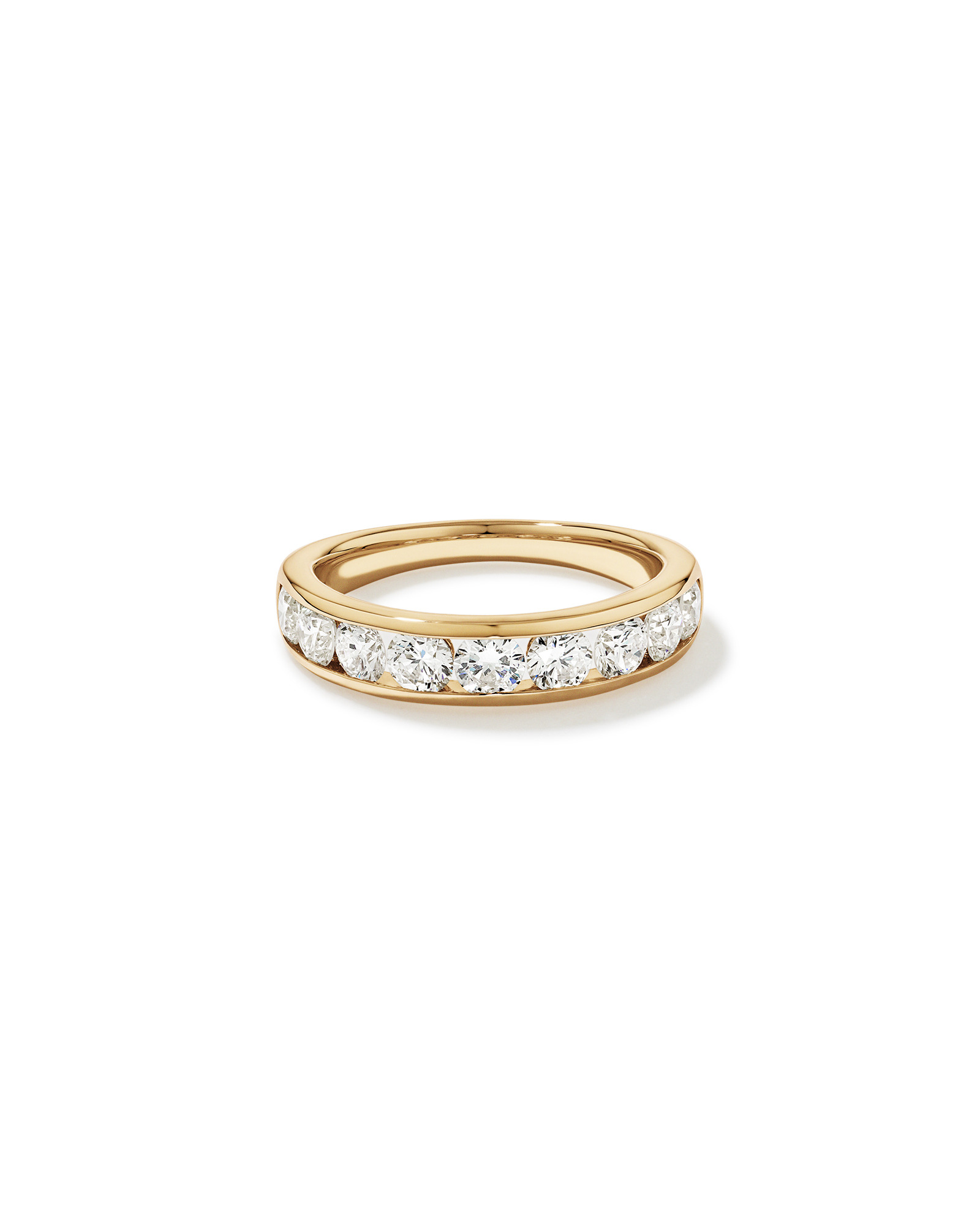 1.50 Carat TW Round Brilliant Laboratory-Grown Diamond Channel Set Wedding Ring 10kt Gold