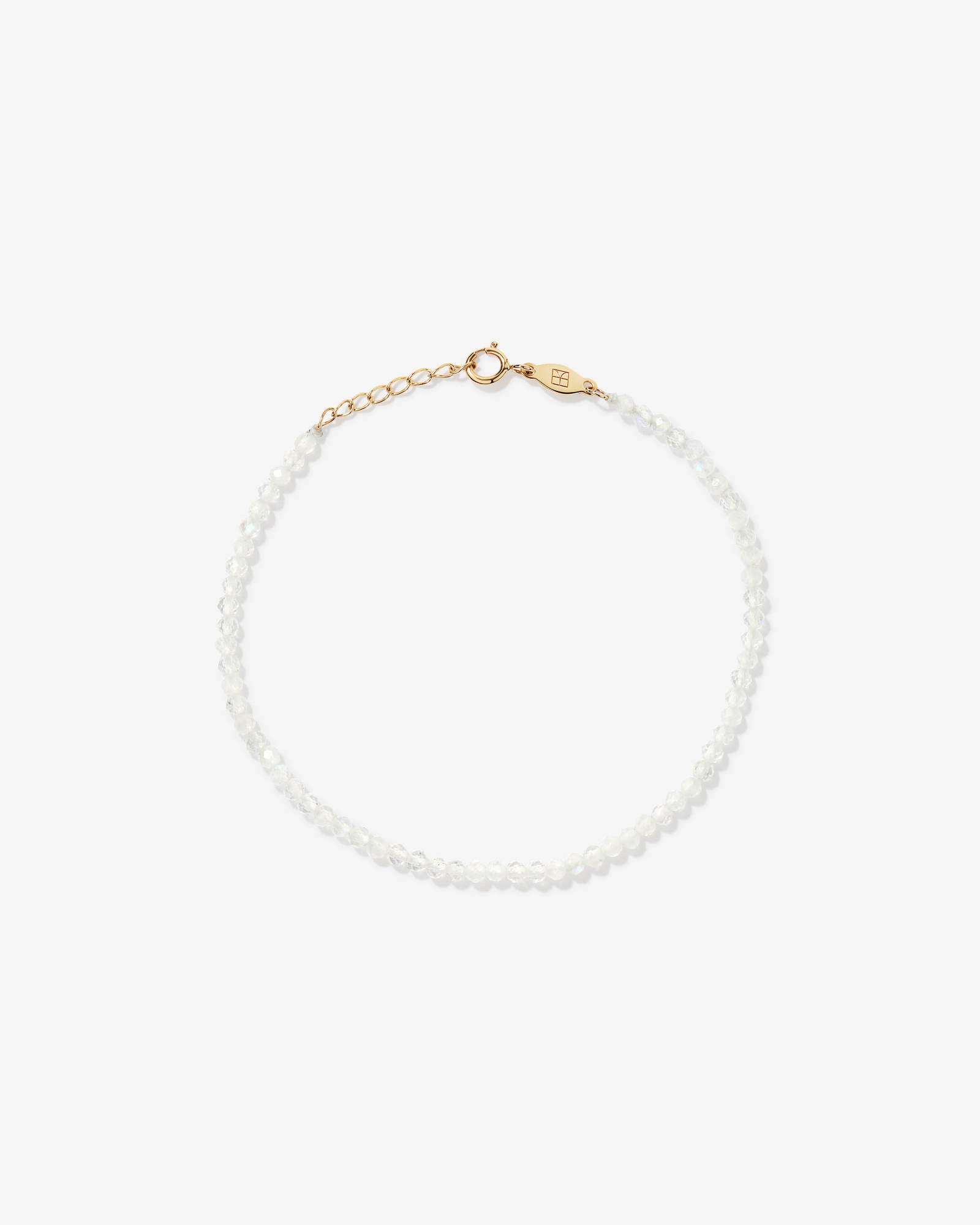 Moonstone Bead Bracelet in 10kt Yellow Gold