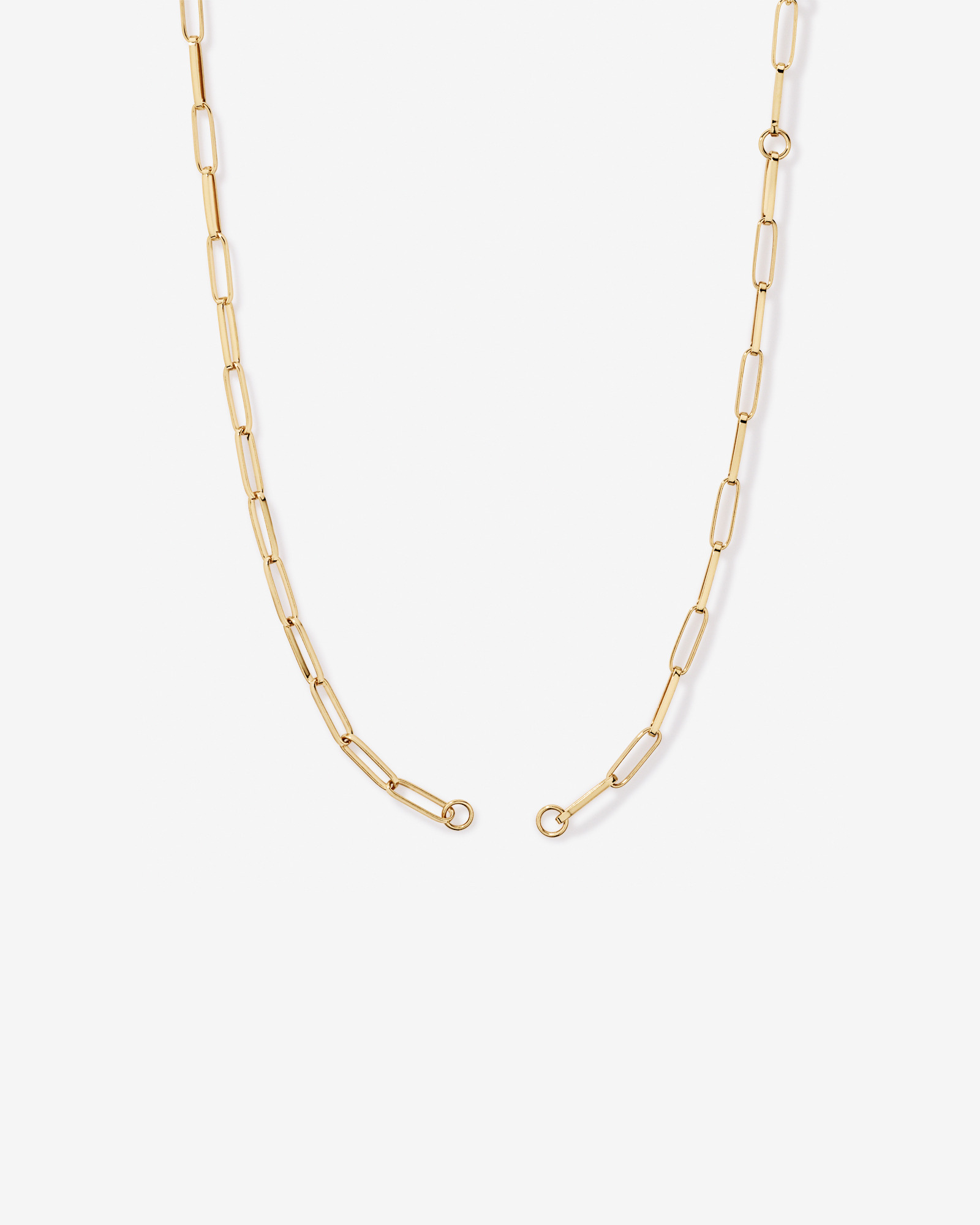 50cm (20") Square Paperclip Open Chain in 18 Karat Yellow Gold Vermeil