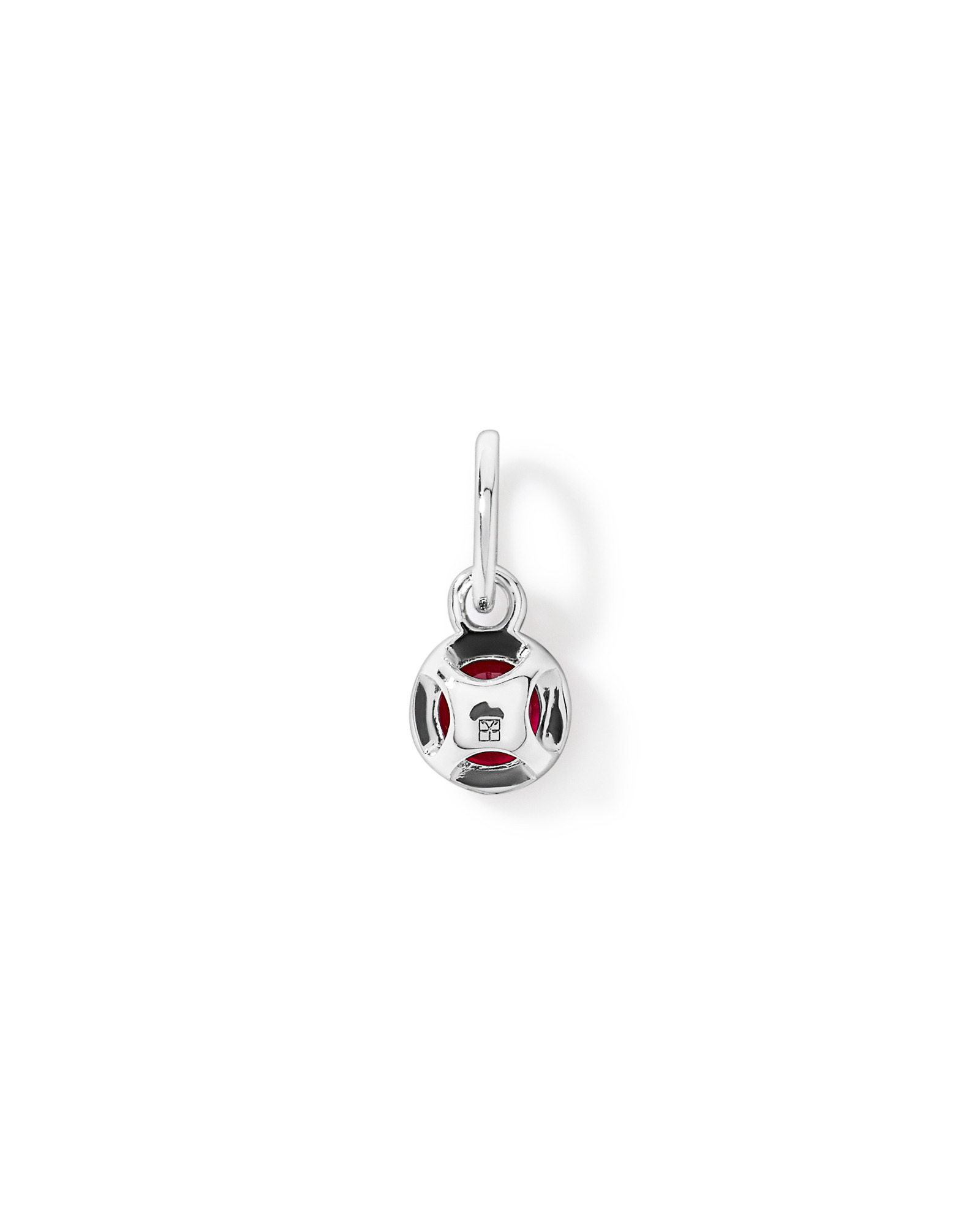 Pendentif rubis rond créé en argent sterling