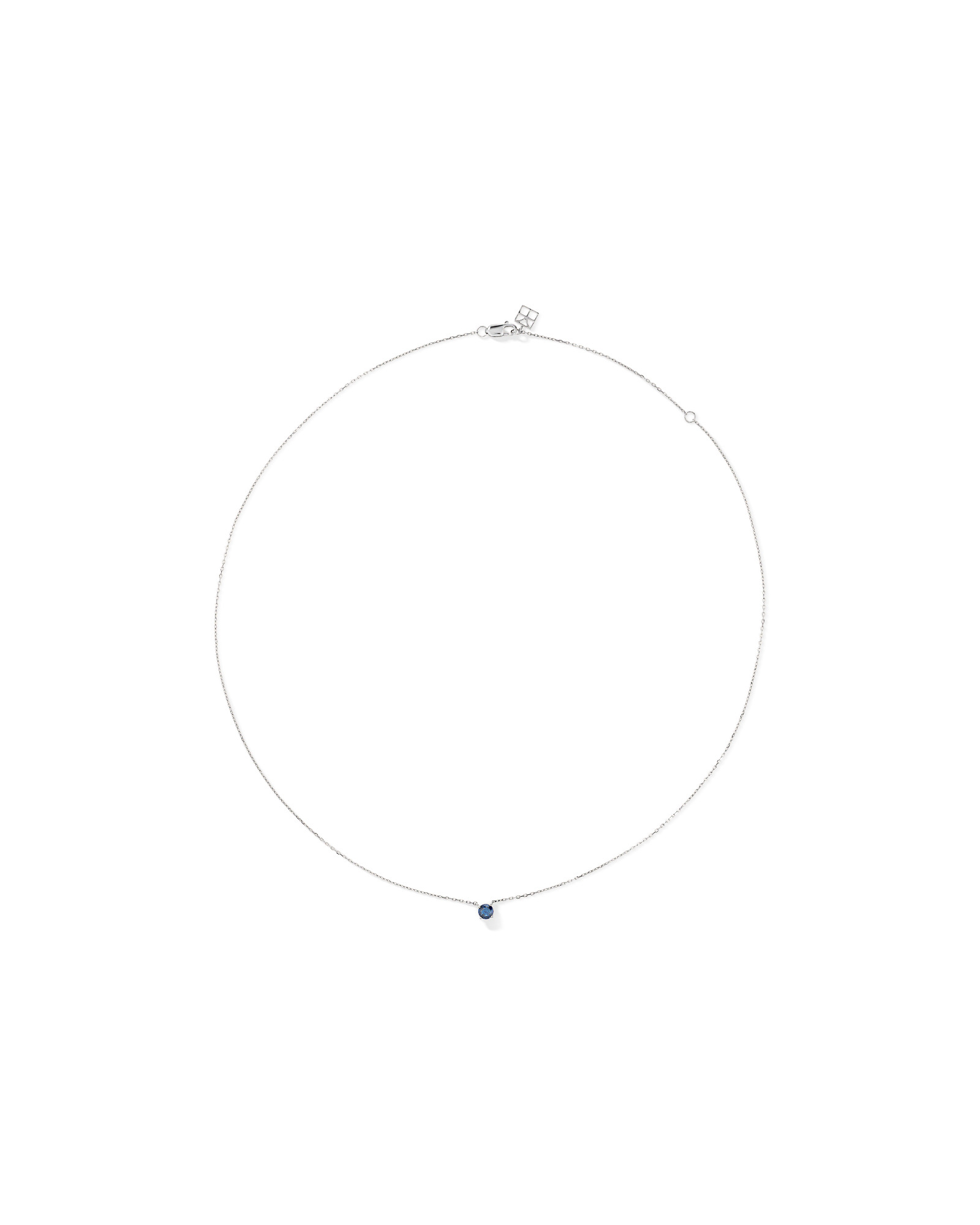 Australian Sapphire Round Cut Necklace in 10kt White Gold