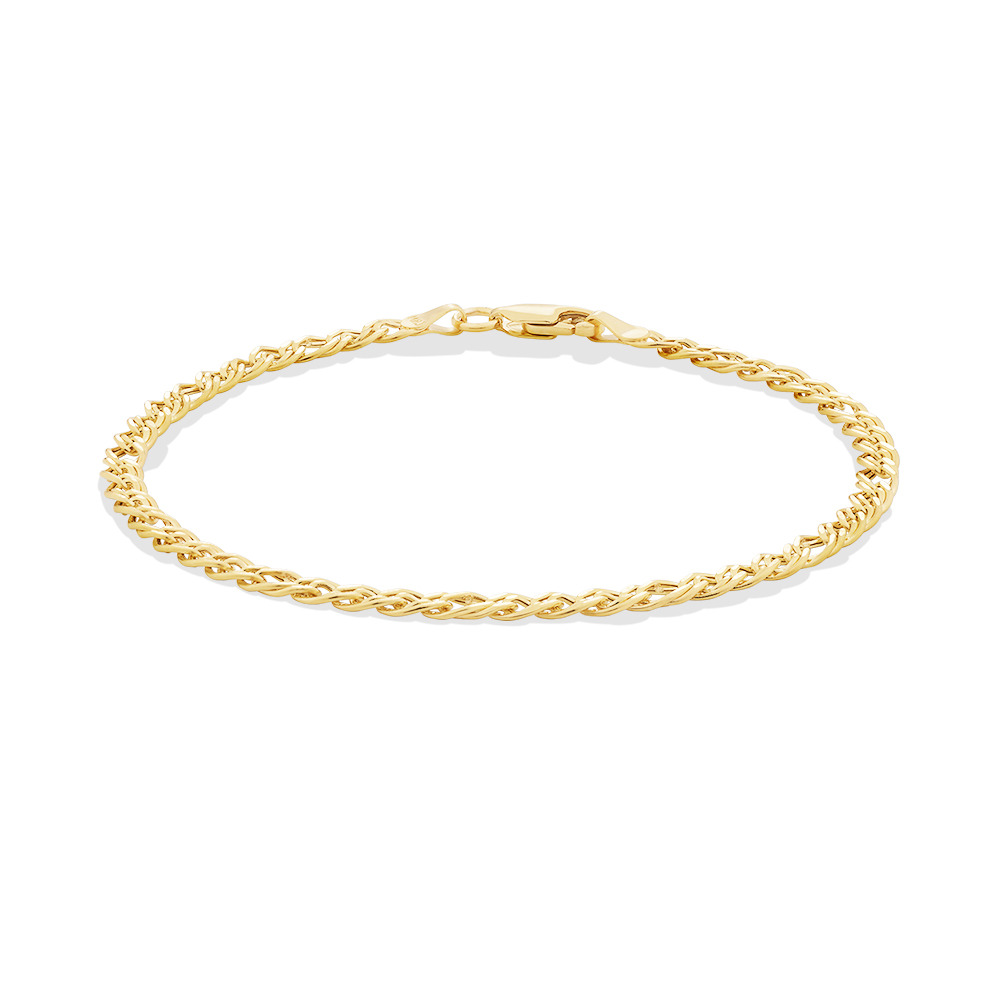 19cm (7.5") Double Oval Curb Bracelet in 10kt Yellow Gold