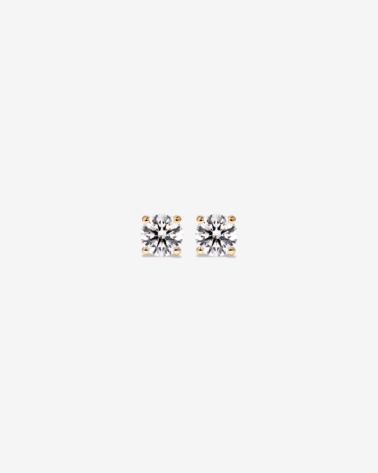 0.50 Carat TW Laboratory-Grown Diamond Solitaire Stud Earrings in 14kt Yellow Gold