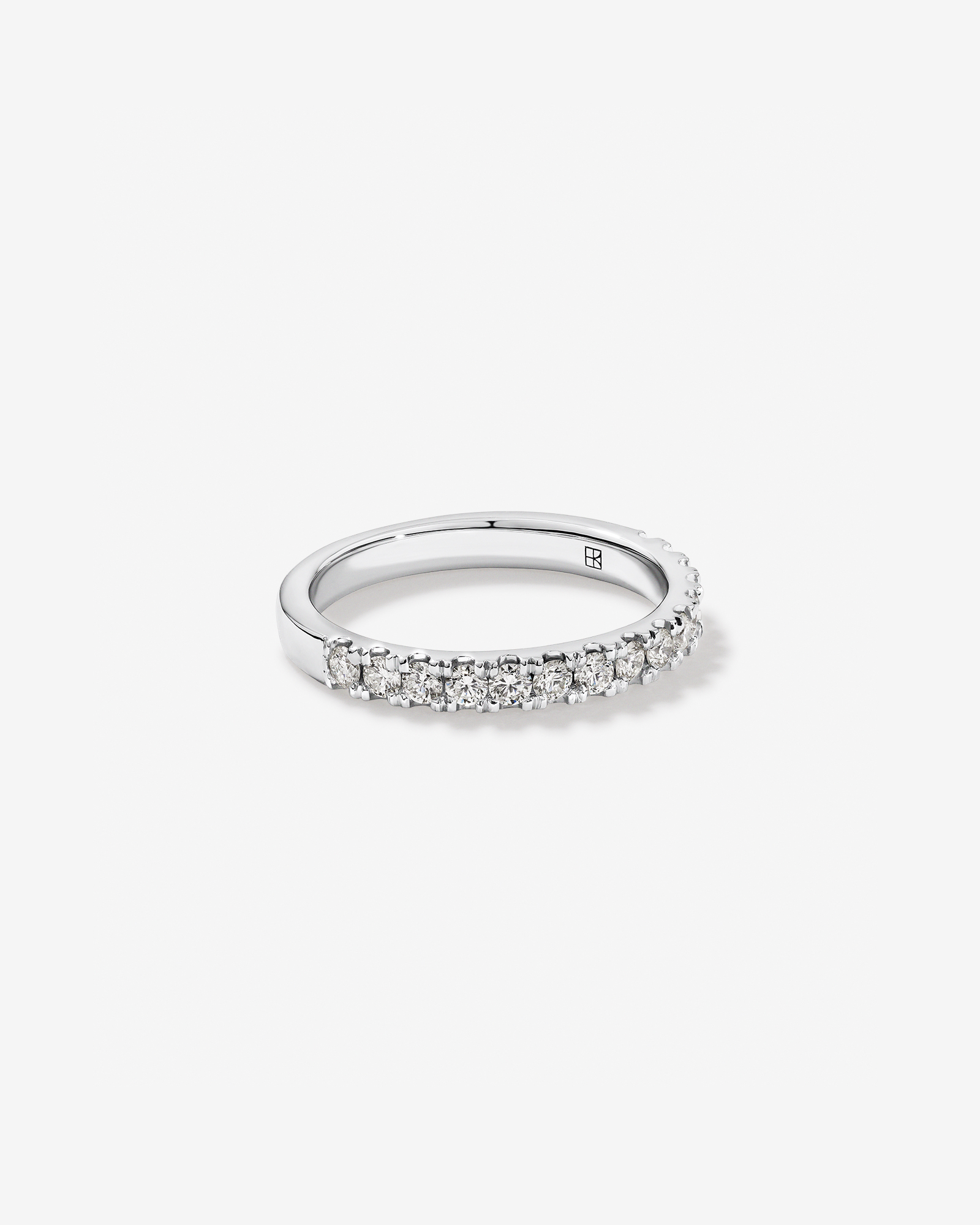 Alliance avec Diamants Ronds Brillants Sertis Griffes de 0,34 Carat TW en Or Blanc 18 kt