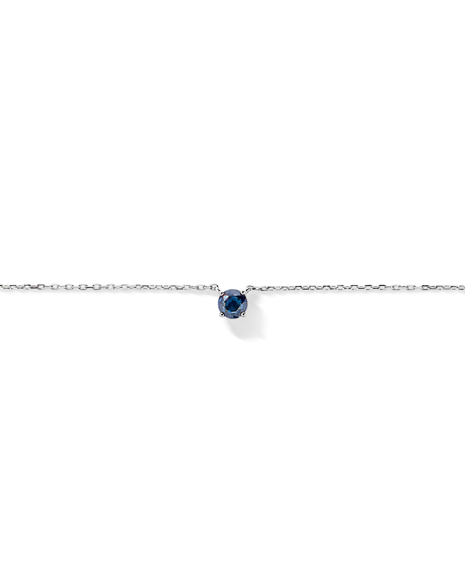 Australian Sapphire Round Cut Necklace in 10kt White Gold