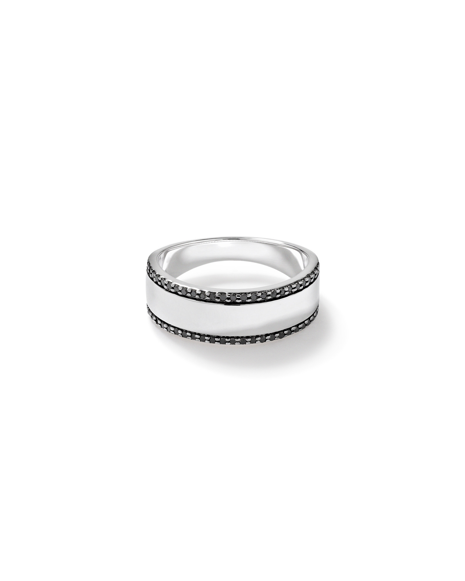 Bague en argent à diamants noirs totalisant 0,25 ct pour homme