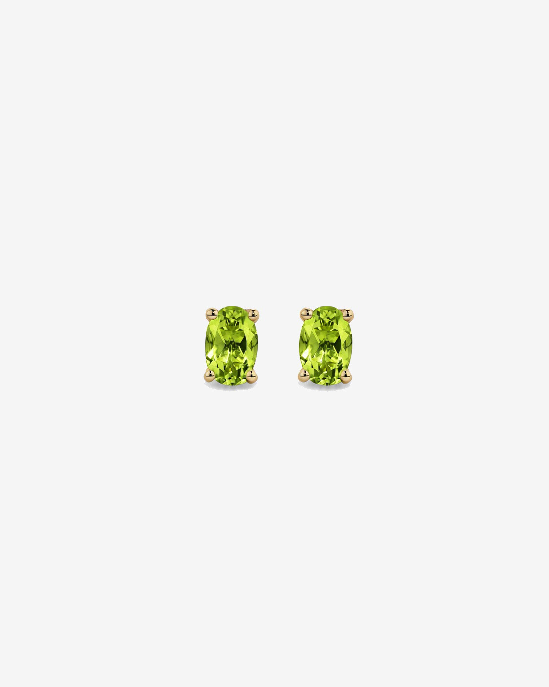Oval Peridot Stud Earrings in 10kt Yellow Gold