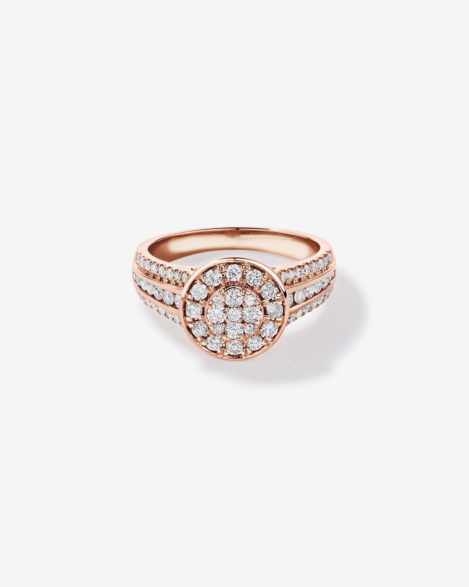 0.85 Carat TW Round Diamond Cluster Ring 10kt Rose Gold