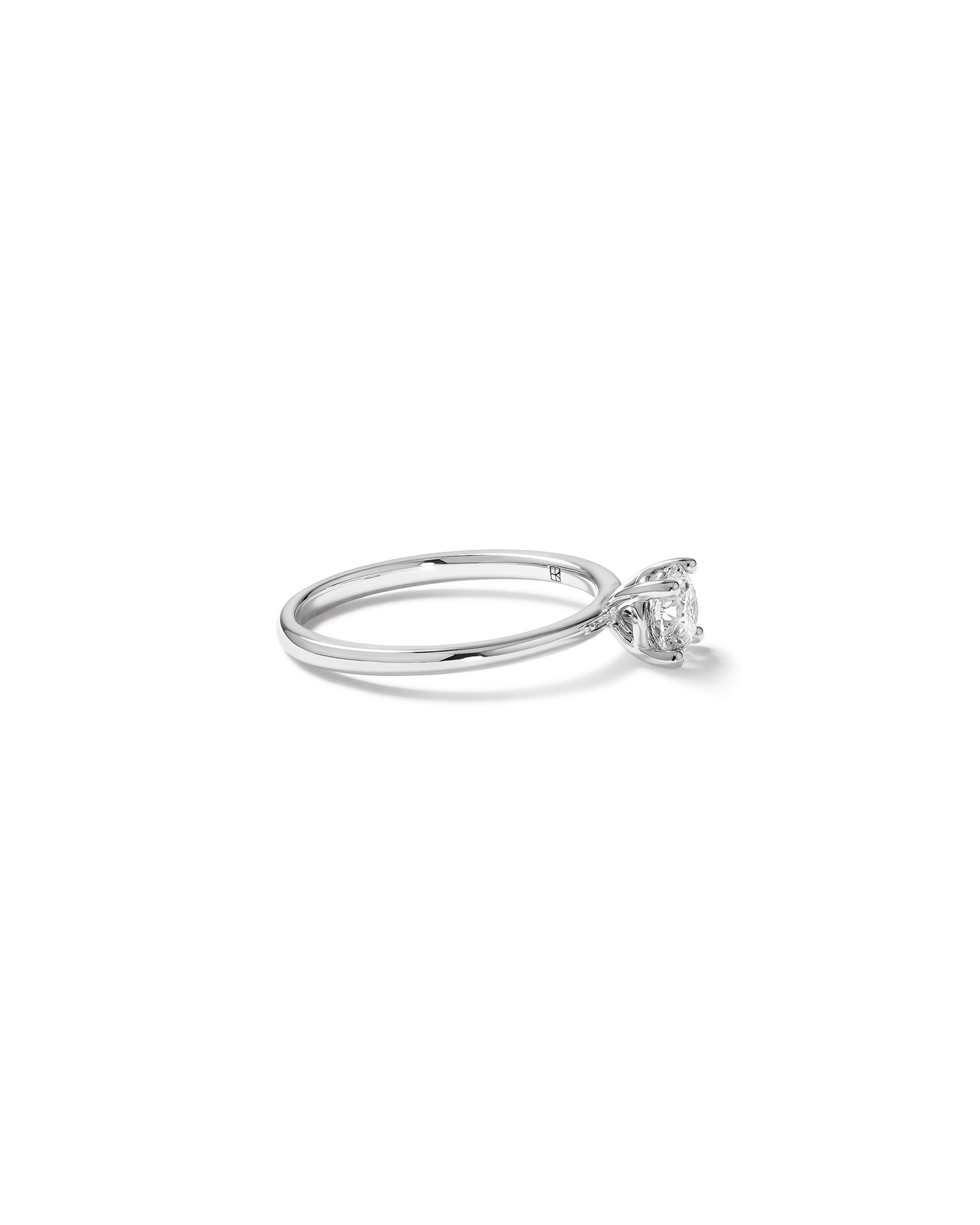 Bague Solitaire avec Diamant Rond Brillant de 0,50 Carat TW en Or Blanc 18 kt