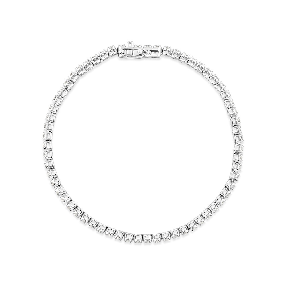 Carat TW Laboratory-Grown Diamond Tennis Bracelet set in 10kt White Gold