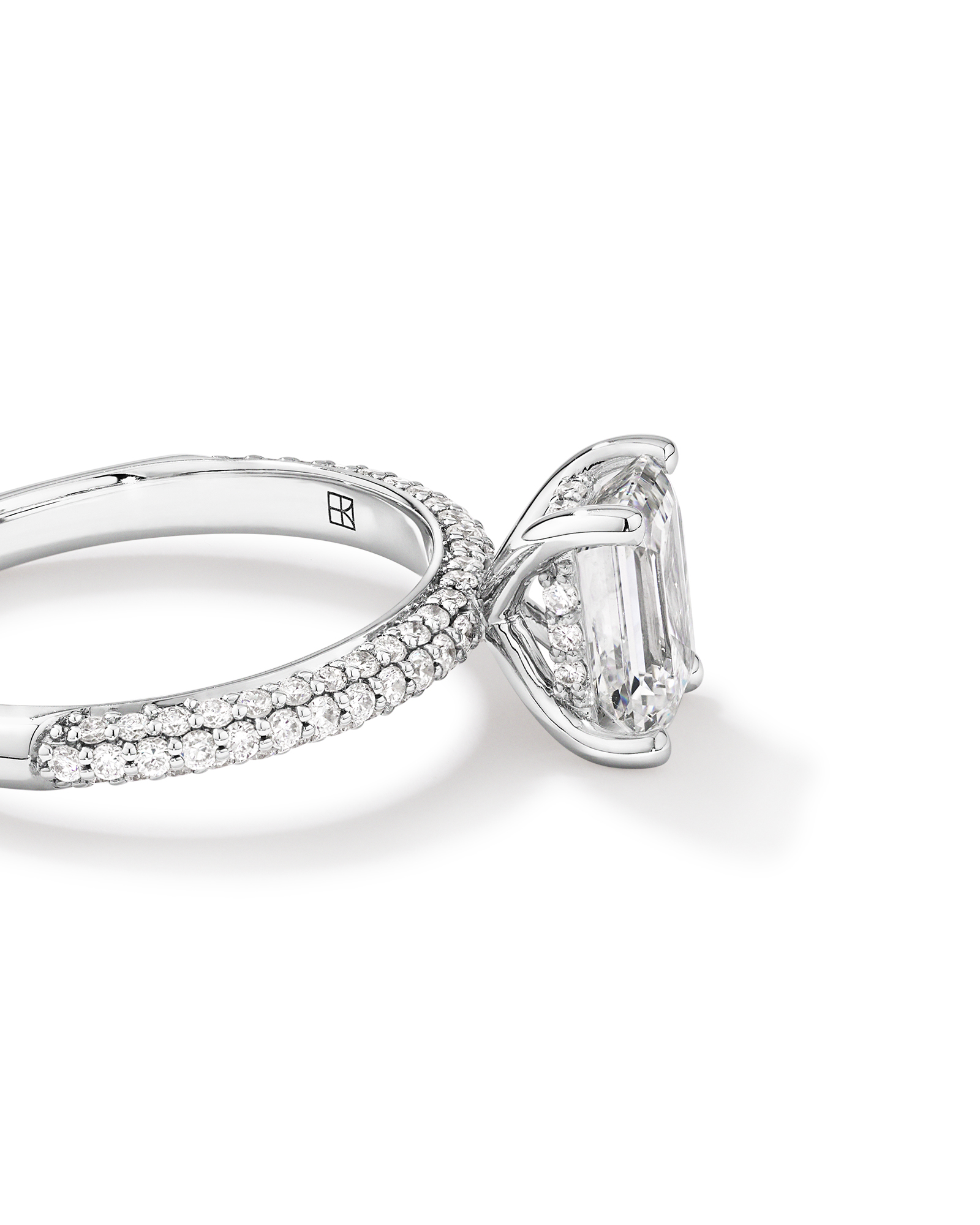 1.94 Carat TW Emerald Cut Laboratory-Grown Diamond Engagement Ring 14kt White Gold