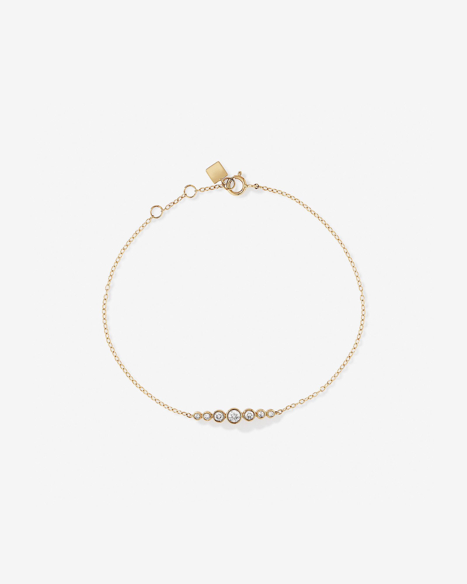 0.22 Carat TW Round Brilliant Graduated Diamond Bezel Set Bracelet in 10kt Yellow Gold