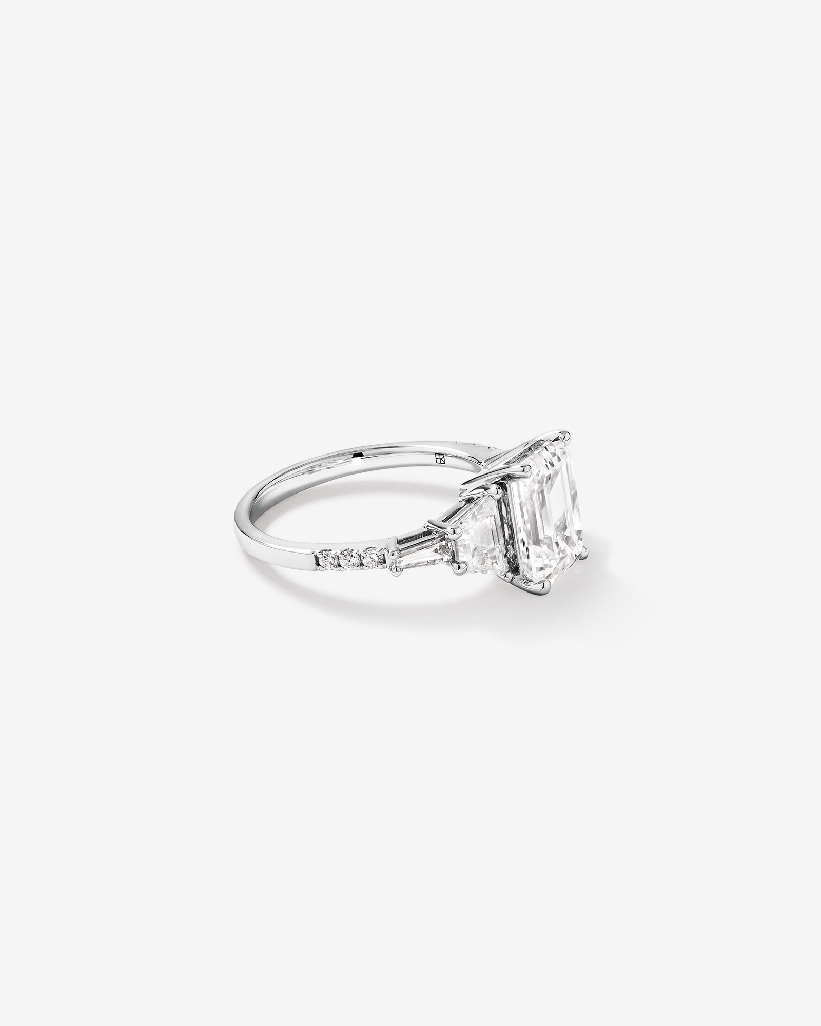4.26 Carat TW Emerald Cut Laboratory-Grown Diamond Engagement Ring in 18kt White Gold