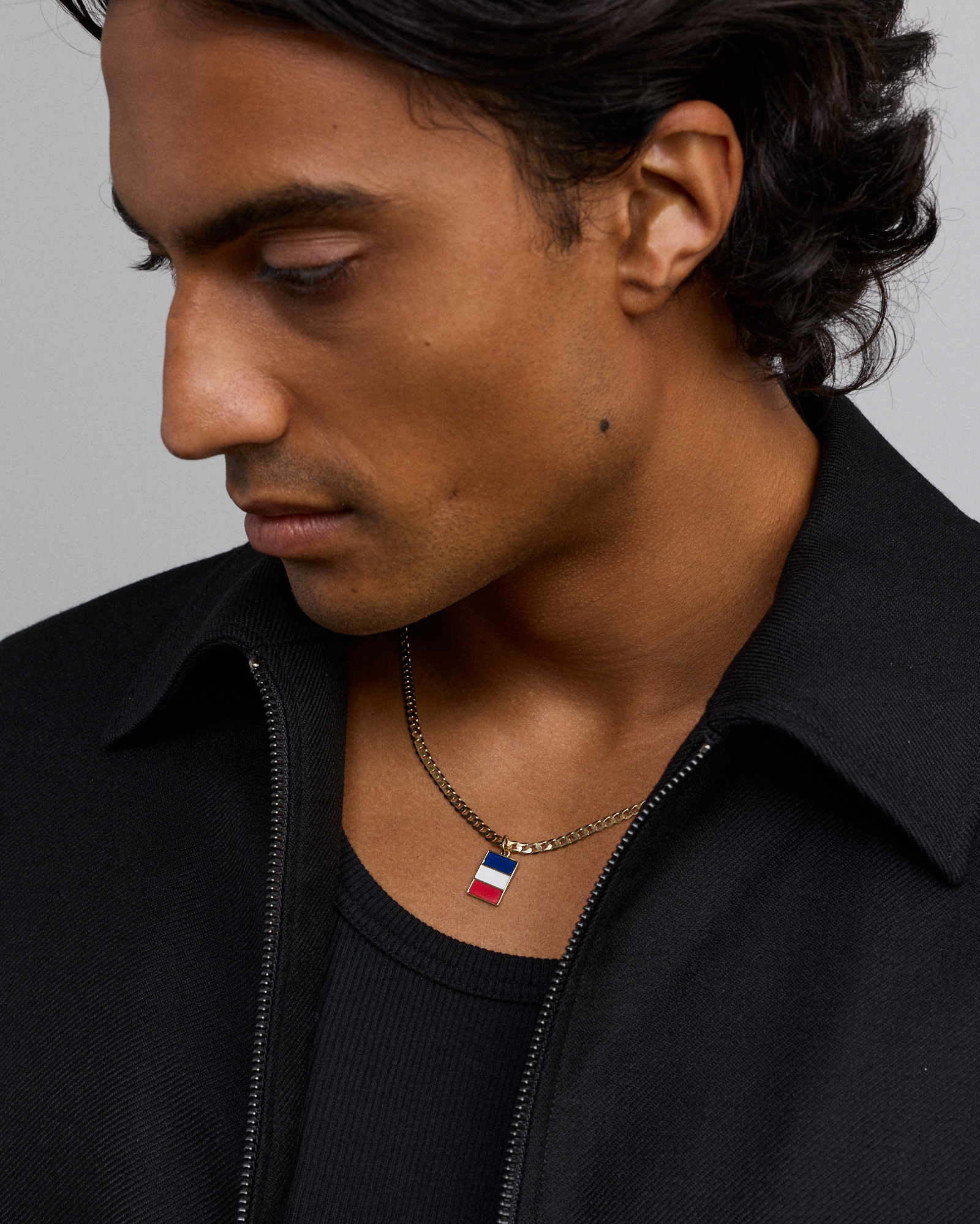 France Flag Pendant in 18Kt Vermeil