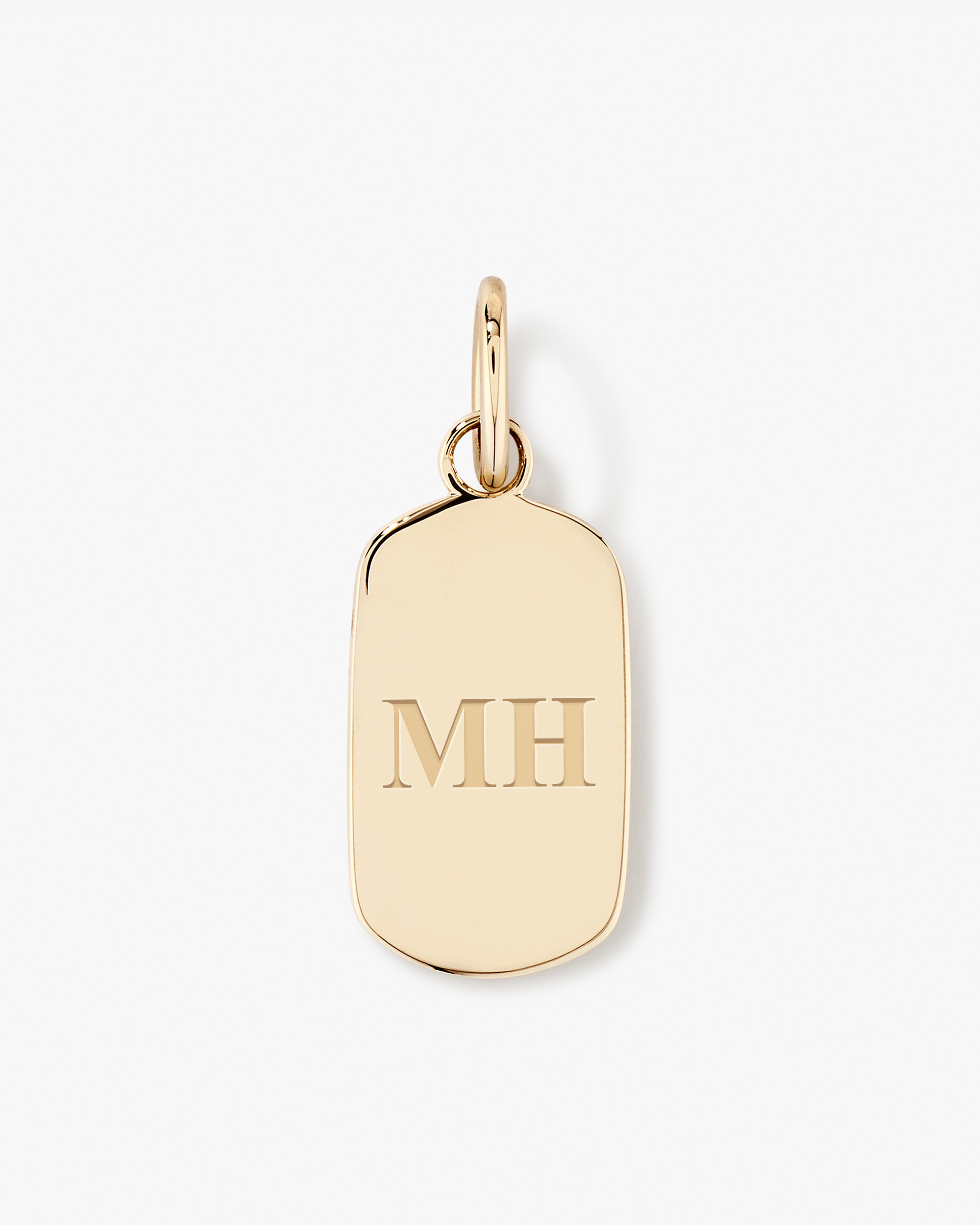 Médaillon en Or Jaune 10kt à Forme Oblongue avec Gravure